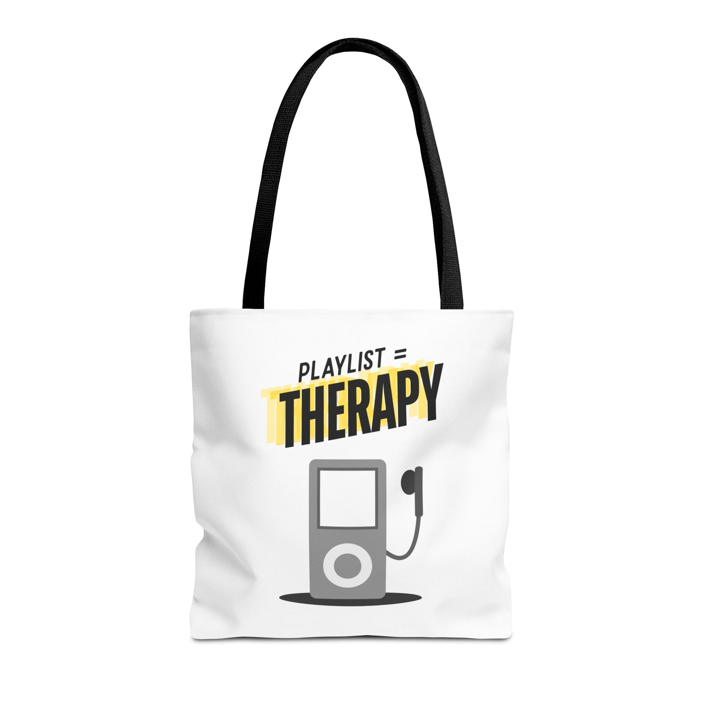 Playlist = Therapy Tote Bag – Nostalgic Music Tote, Cute Tote, Gift for Fangirls, Fan Merchandise, Artsy Bag, AOP Design - Mixtape Hearts