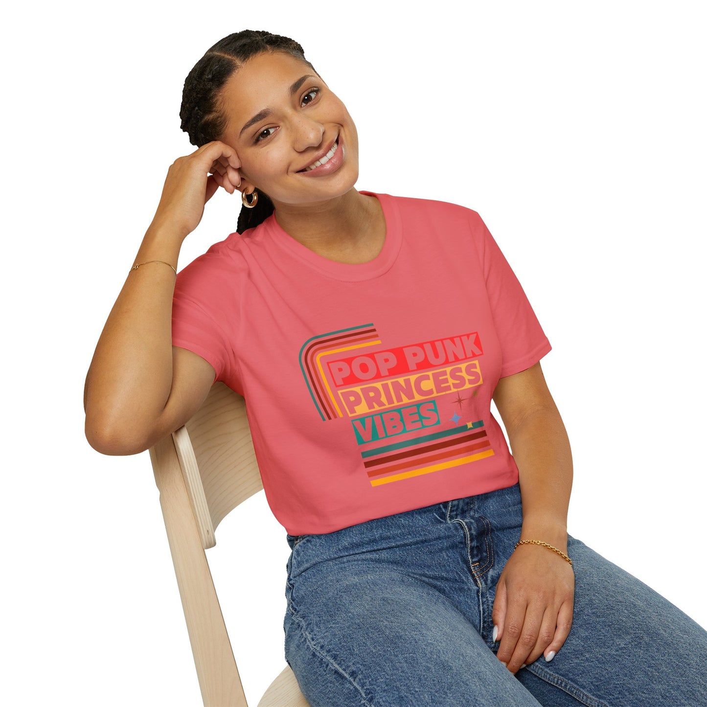 Pop Punk Princess Vibes – Graphic Tee for Alt Girls– Emotional Nostalgia T-Shirt – 90s Nostalgia Unisex Tee| Gift for Walkman Fans, Vintage Style Tee, Casual Wear, Concert Outfit, Unisex Apparel - Mixtape Hearts
