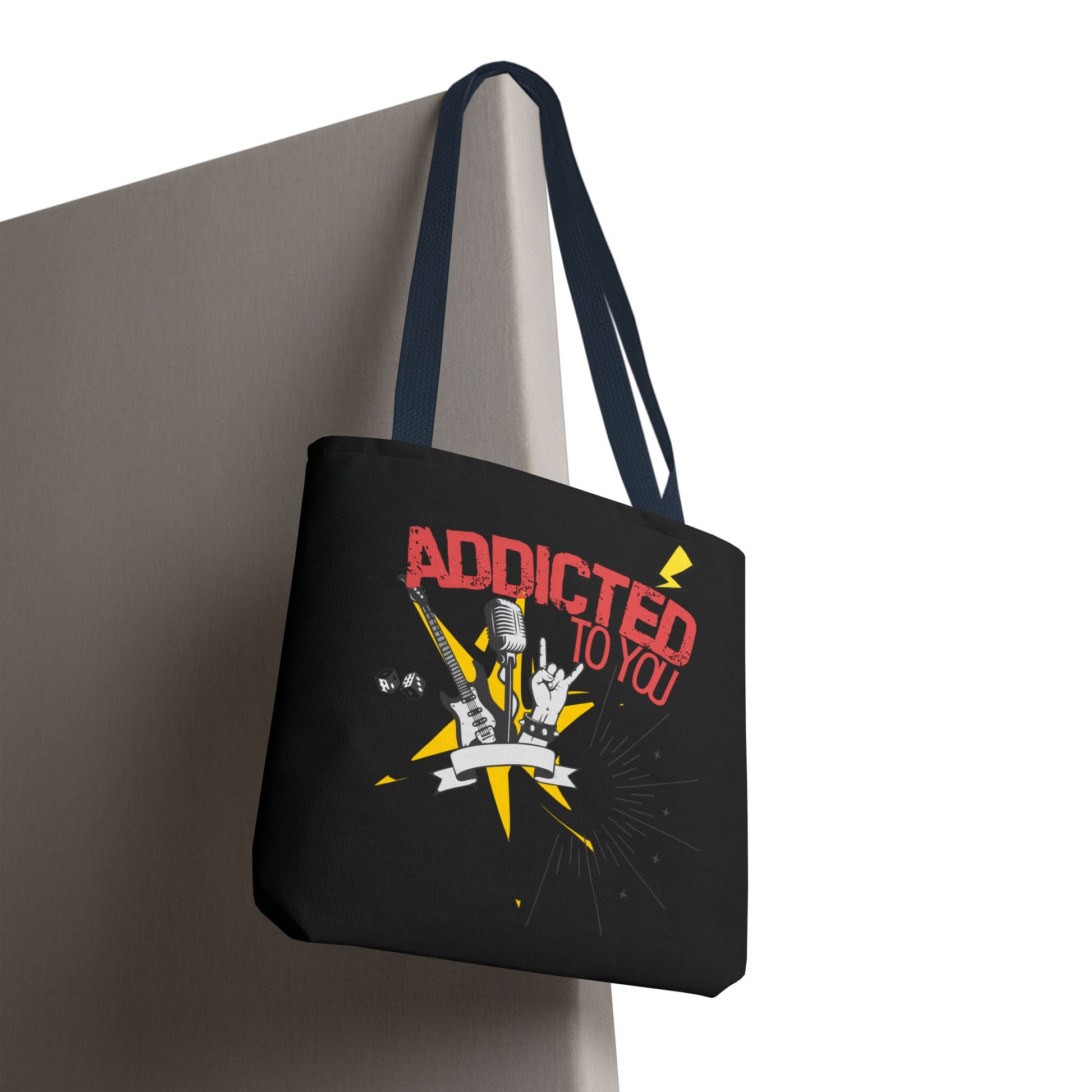 "Addicted to You" – Emotional Baggage Carry-All Tote, Music Lover Gift, Rock & Roll Style, Concert Tote, Gift for Him/Her, Festival Essentials - Mixtape Hearts