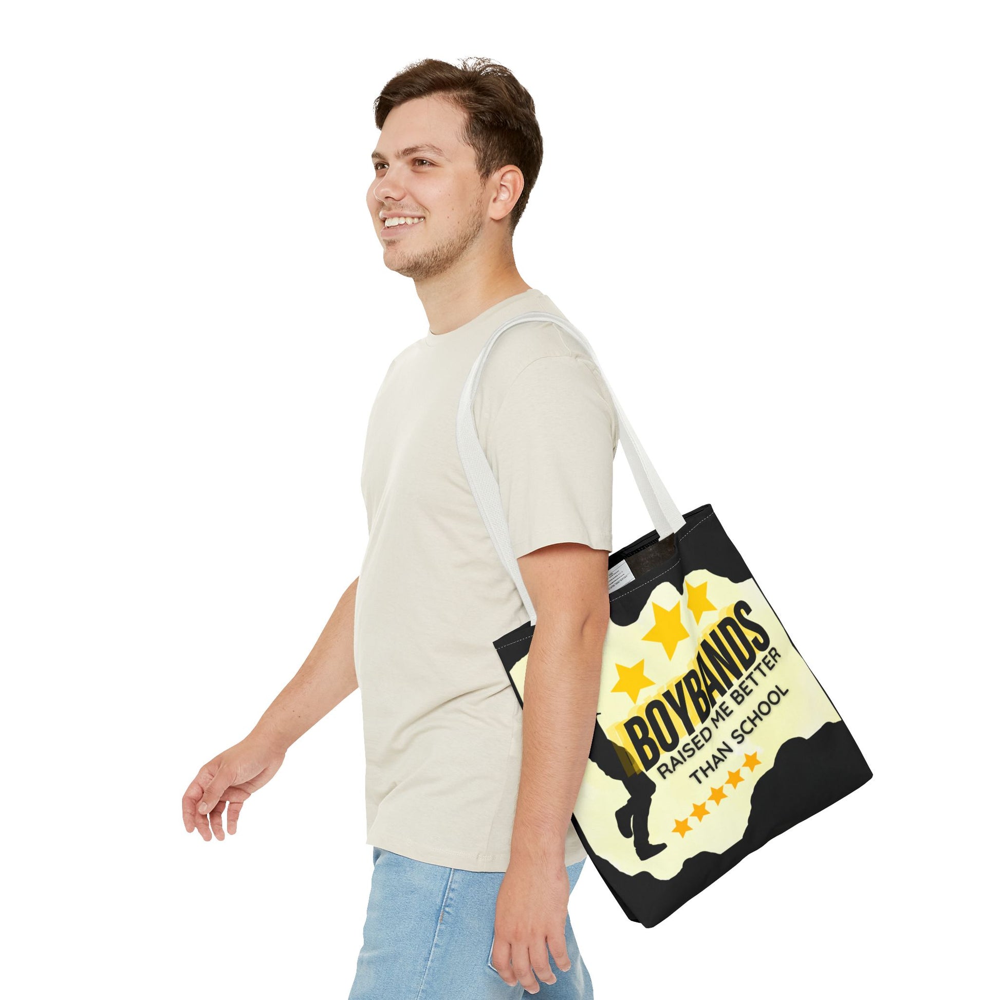 Boybands Raised Me Better Than School – Retro Music Tote – Pop Music Tote Bag – Nostalgic Music Tote - Mixtape Hearts