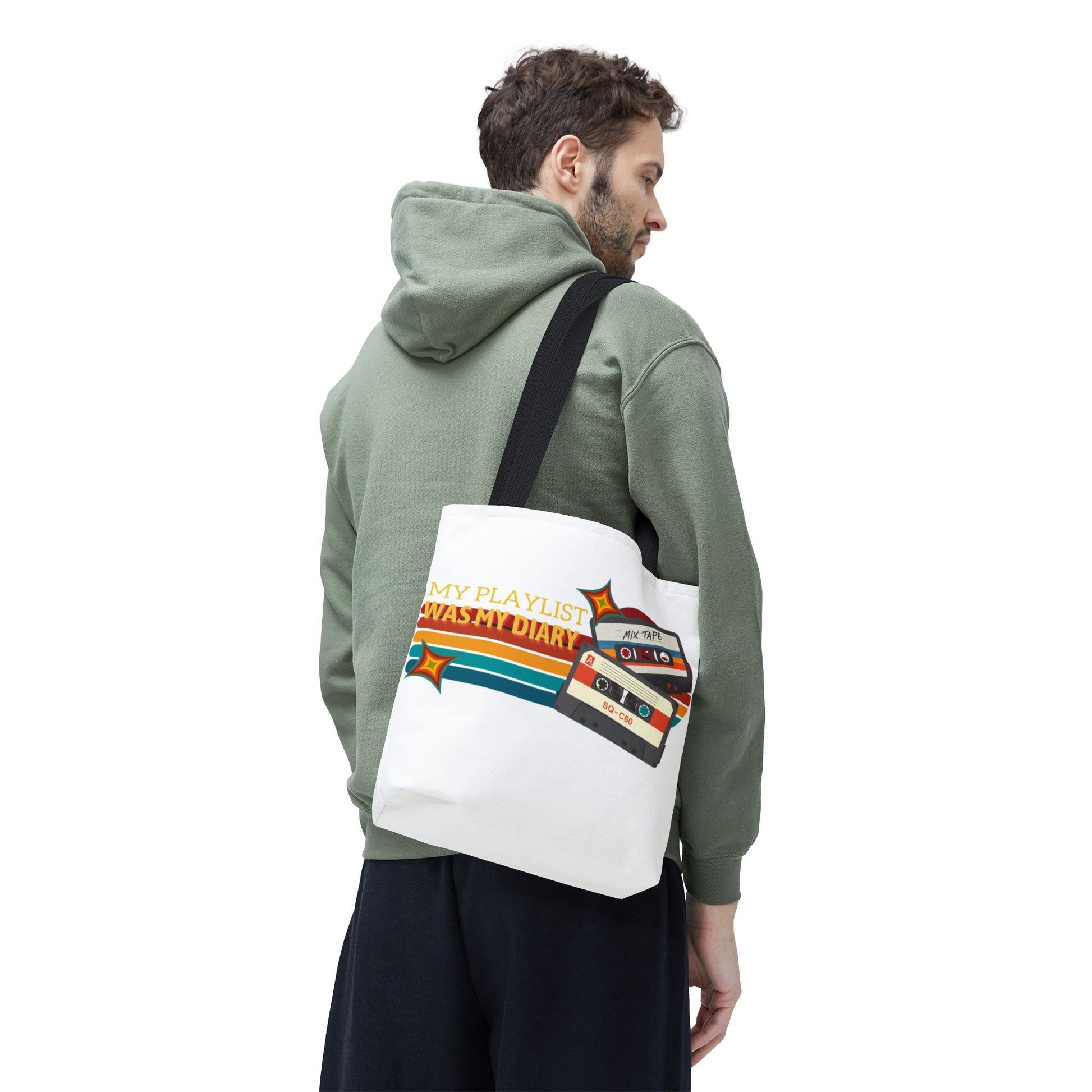My Playlist Was My Diary – Emotional Era Tote Bag - AOP, Fun and Stylish, Perfect for Music Lovers, Gift for Friends, Everyday Use, Beach Bag, Eco-Friendly - Mixtape Hearts
