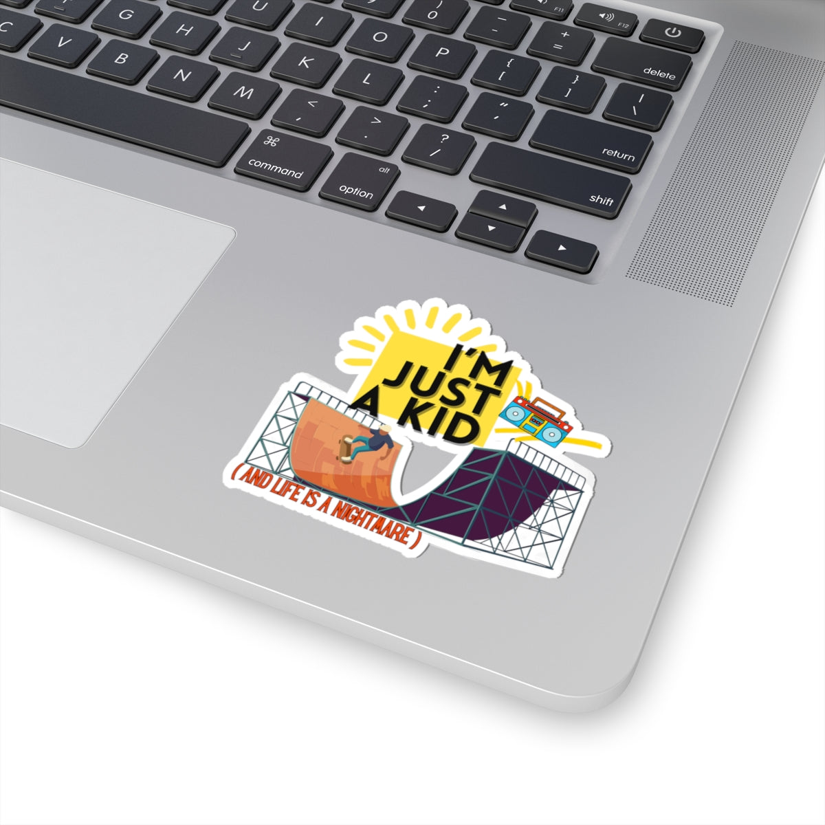 "I’m Just a Kid" Pop Punk Kiss-Cut Sticker - Nostalgic Vibes for Fun Decor, Perfect for Kids, Teens, and Parents, Great for Birthdays, Parties, or School! - Mixtape Hearts