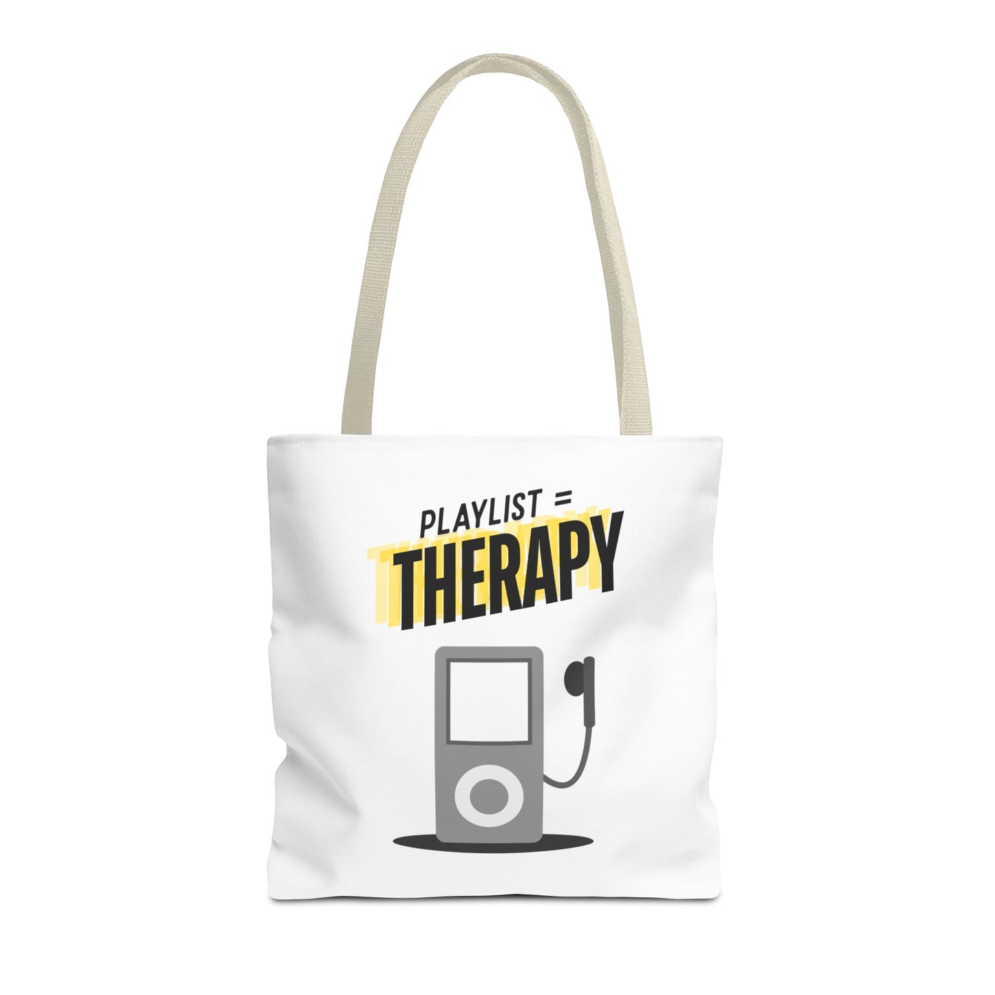 Playlist = Therapy Tote Bag – Nostalgic Music Tote, Cute Tote, Gift for Fangirls, Fan Merchandise, Artsy Bag, AOP Design - Mixtape Hearts