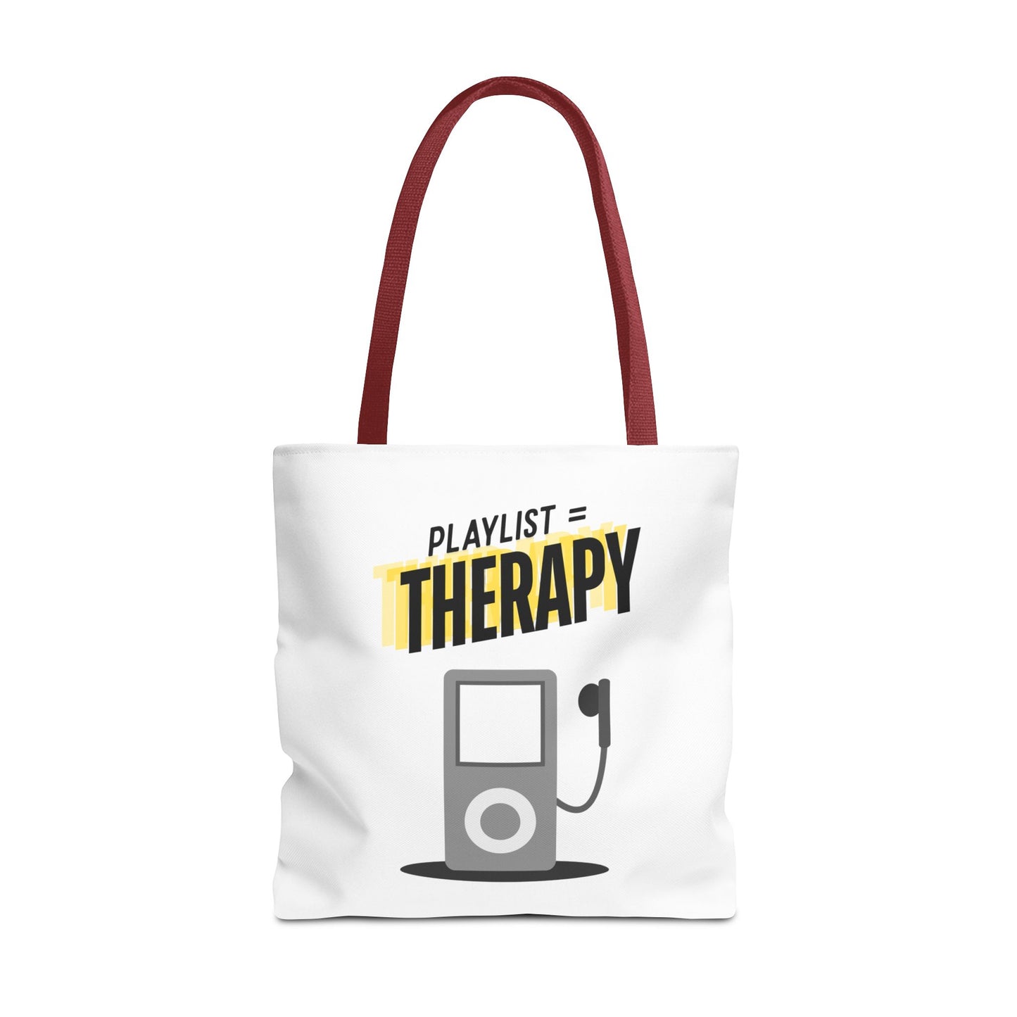 Playlist = Therapy Tote Bag – Nostalgic Music Tote, Cute Tote, Gift for Fangirls, Fan Merchandise, Artsy Bag, AOP Design - Mixtape Hearts
