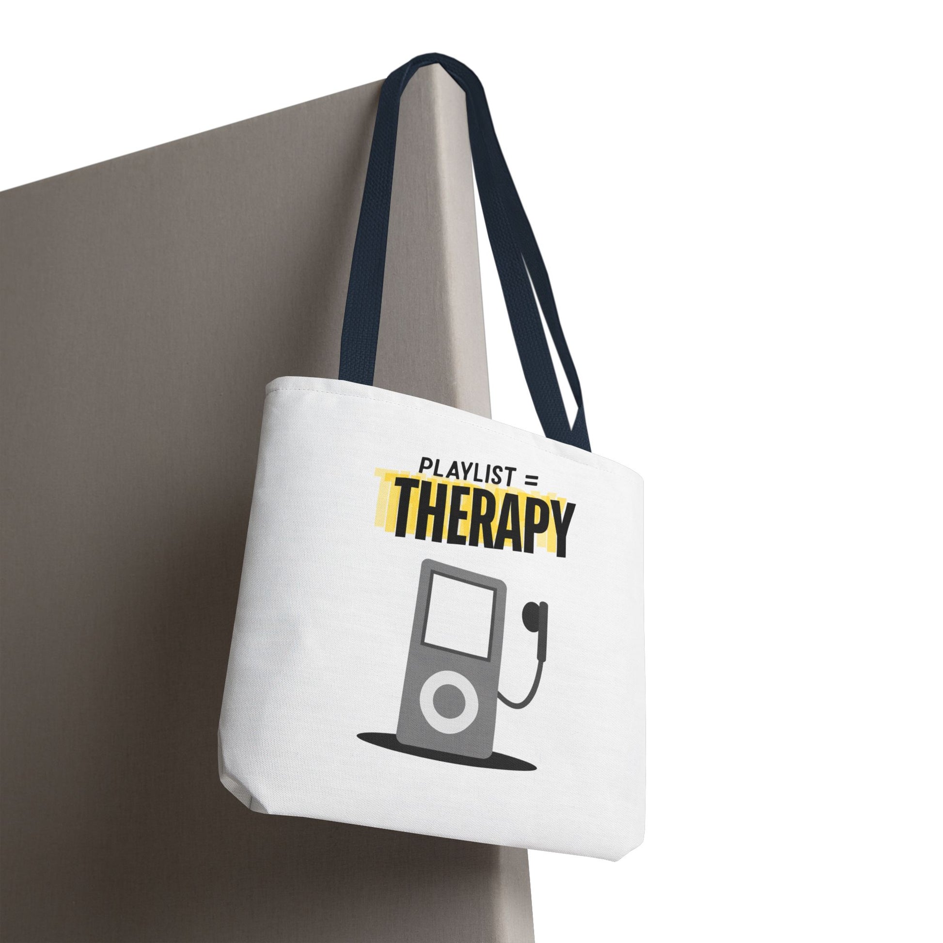 Playlist = Therapy Tote Bag – Nostalgic Music Tote, Cute Tote, Gift for Fangirls, Fan Merchandise, Artsy Bag, AOP Design - Mixtape Hearts