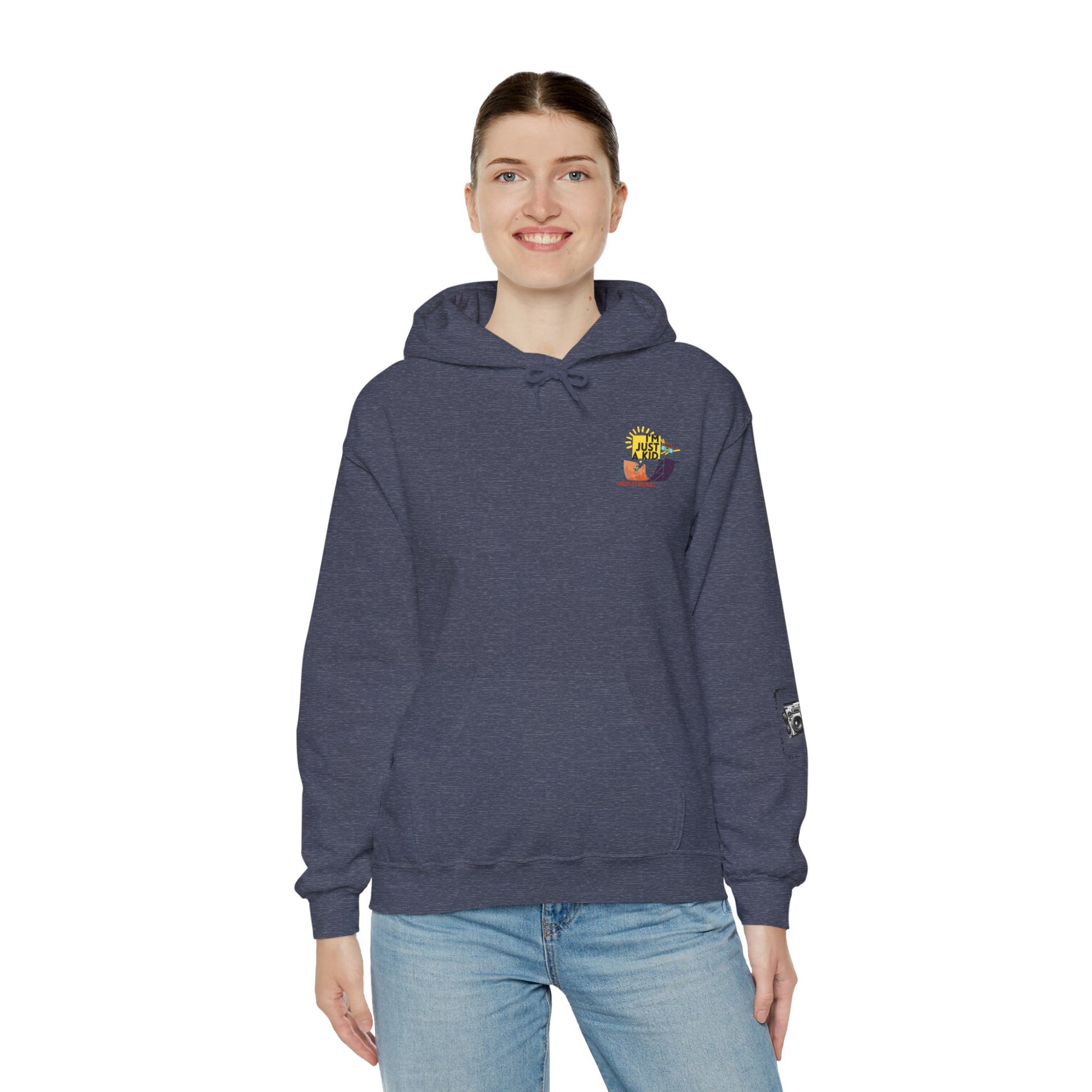 "I’m Just a Kid" Oversized Pop Punk Hoodie - Unisex Heavy Blend™ | Fun Graphic Sweatshirt, Youth Streetwear, Gifts for Boys & Girls, Birthday, Everyday Wear - Mixtape Hearts