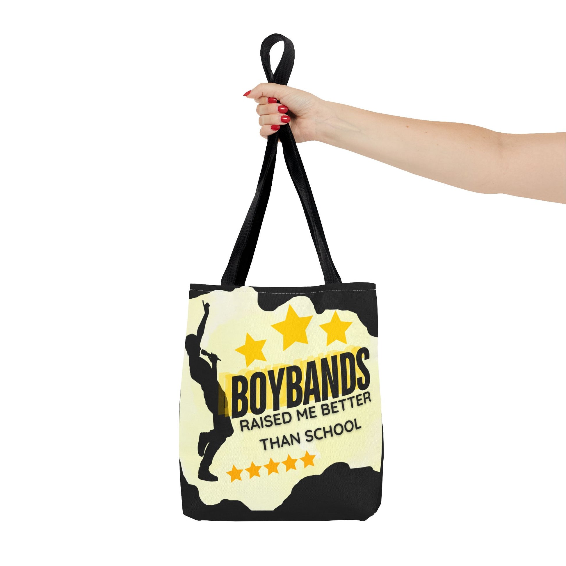 Boybands Raised Me Better Than School – Retro Music Tote – Pop Music Tote Bag – Nostalgic Music Tote - Mixtape Hearts
