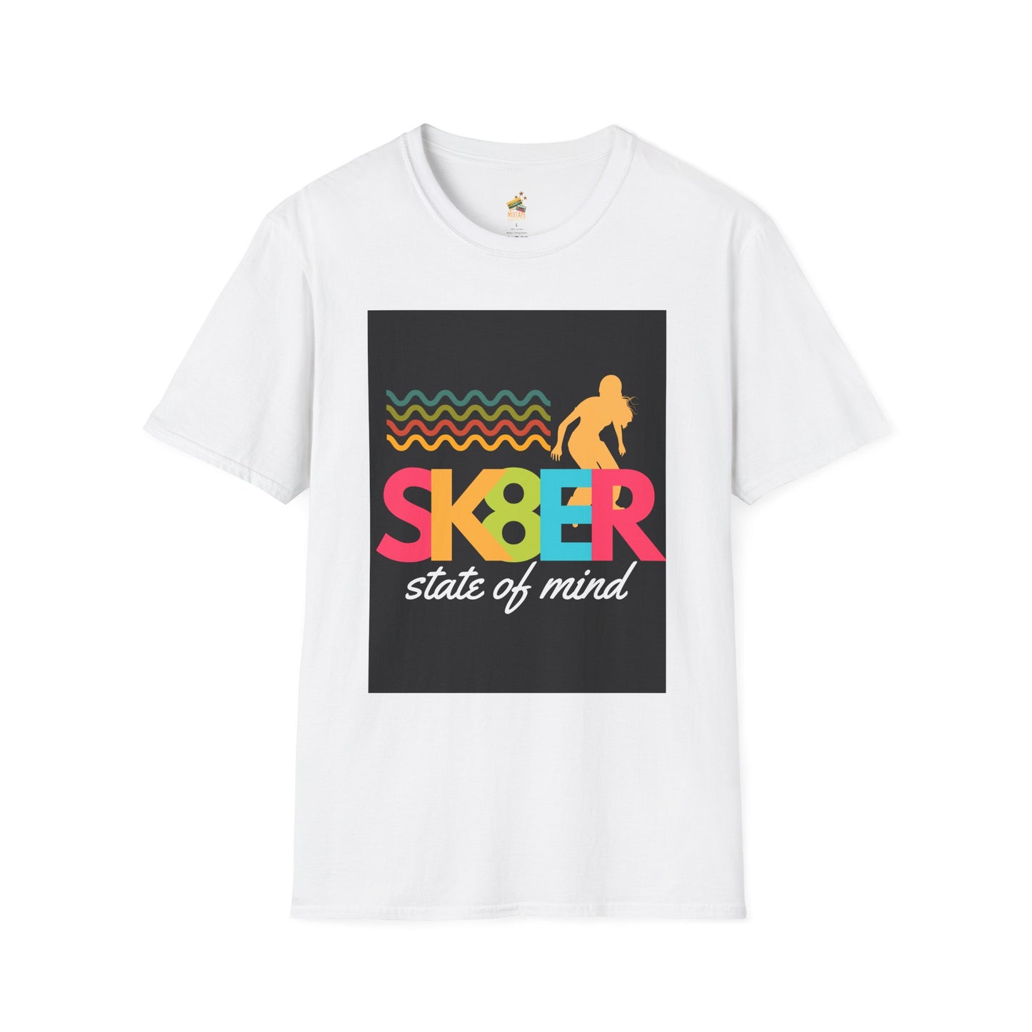 Sk8er State of Mind – Skater Girl Graphic Tee – Graphic Tee for Alt Girls– Emotional Nostalgia T-Shirt – 90s Nostalgia Unisex Tee| Gift for Walkman Fans, Vintage Style Tee, Casual Wear, Concert Outfit, Unisex Apparel