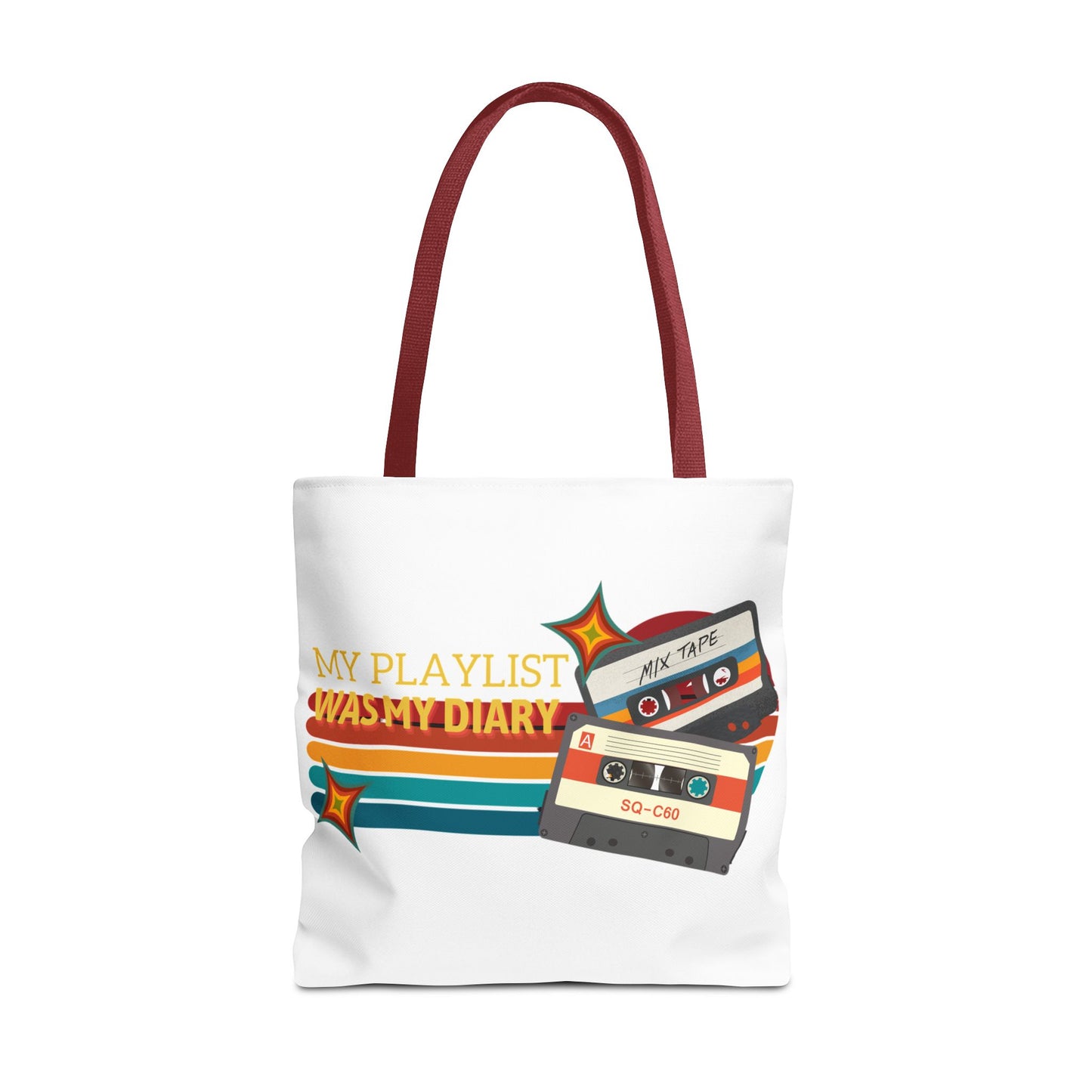 My Playlist Was My Diary – Emotional Era Tote Bag - AOP, Fun and Stylish, Perfect for Music Lovers, Gift for Friends, Everyday Use, Beach Bag, Eco-Friendly - Mixtape Hearts