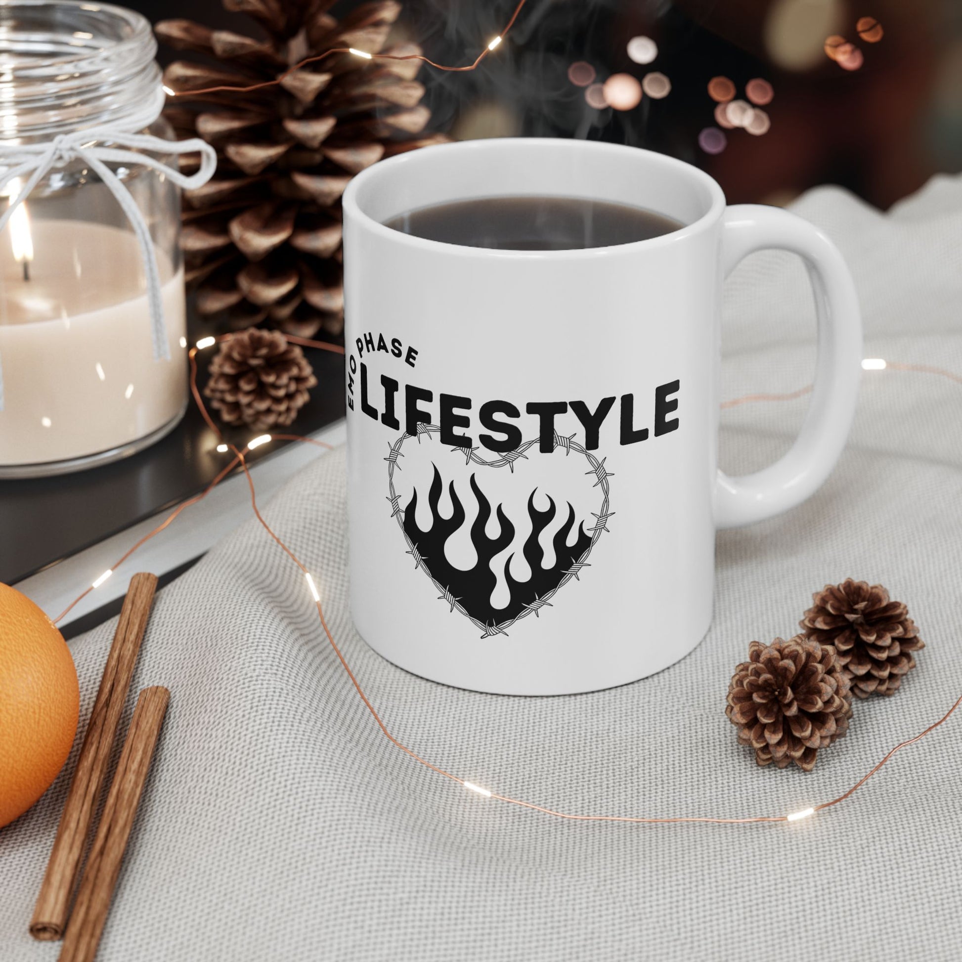 Emo Phase Lifestyle – Ceramic Mug – Nostalgic Boyband Mug – Nostalgic Boyband Mug - Unique Gift for Music Lovers, Coffee Cup, Tea Mug, Personalized Gift, Musician's Essential - Mixtape Hearts