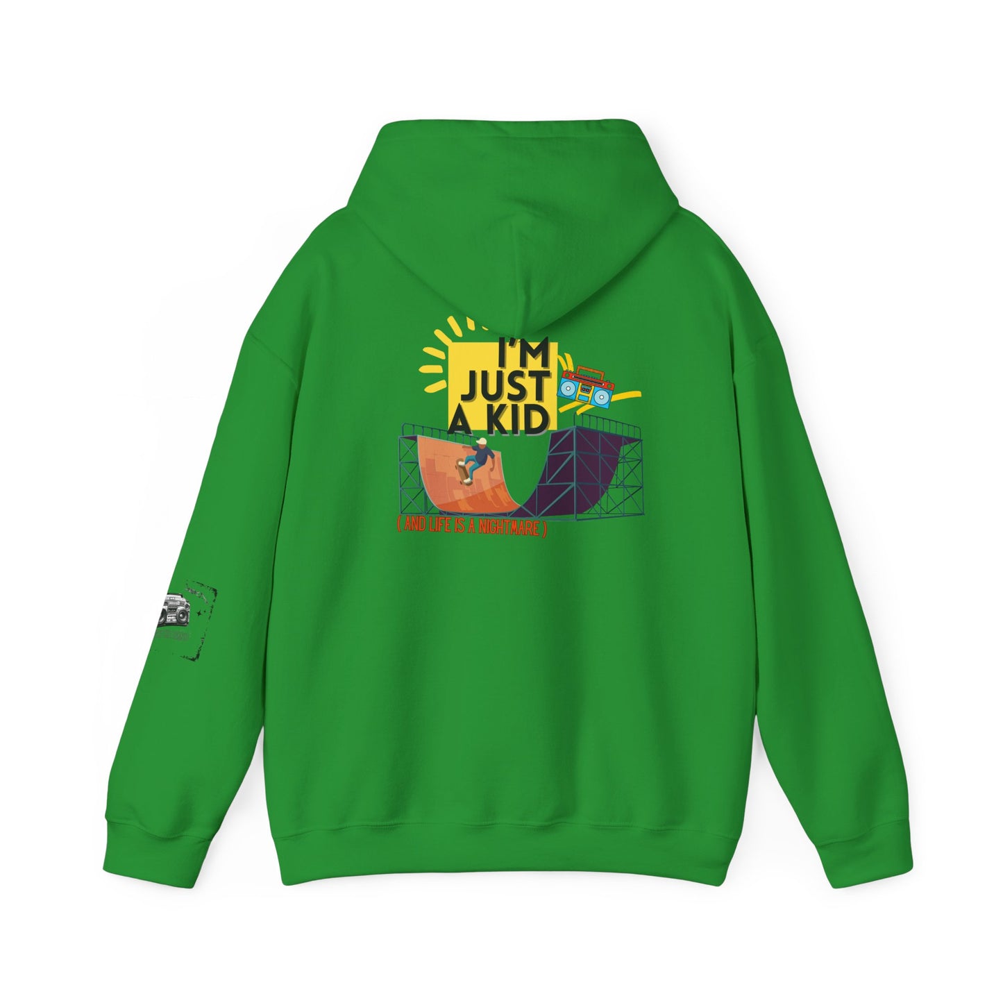 "I’m Just a Kid" Oversized Pop Punk Hoodie - Unisex Heavy Blend™ | Fun Graphic Sweatshirt, Youth Streetwear, Gifts for Boys & Girls, Birthday, Everyday Wear - Mixtape Hearts