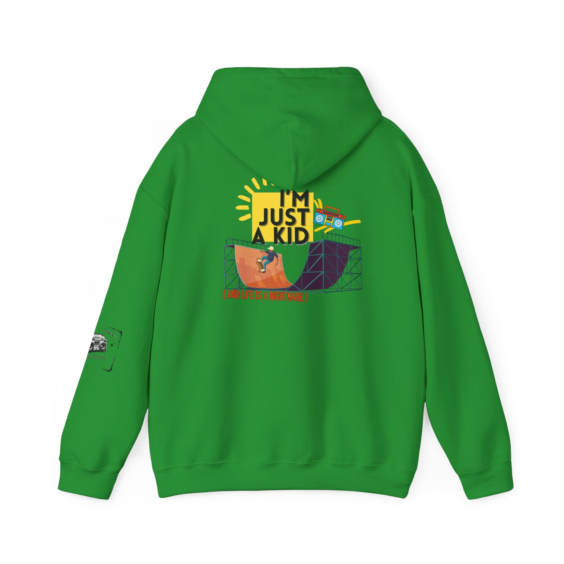 "I’m Just a Kid" Oversized Pop Punk Hoodie - Unisex Heavy Blend™ | Fun Graphic Sweatshirt, Youth Streetwear, Gifts for Boys & Girls, Birthday, Everyday Wear - Mixtape Hearts