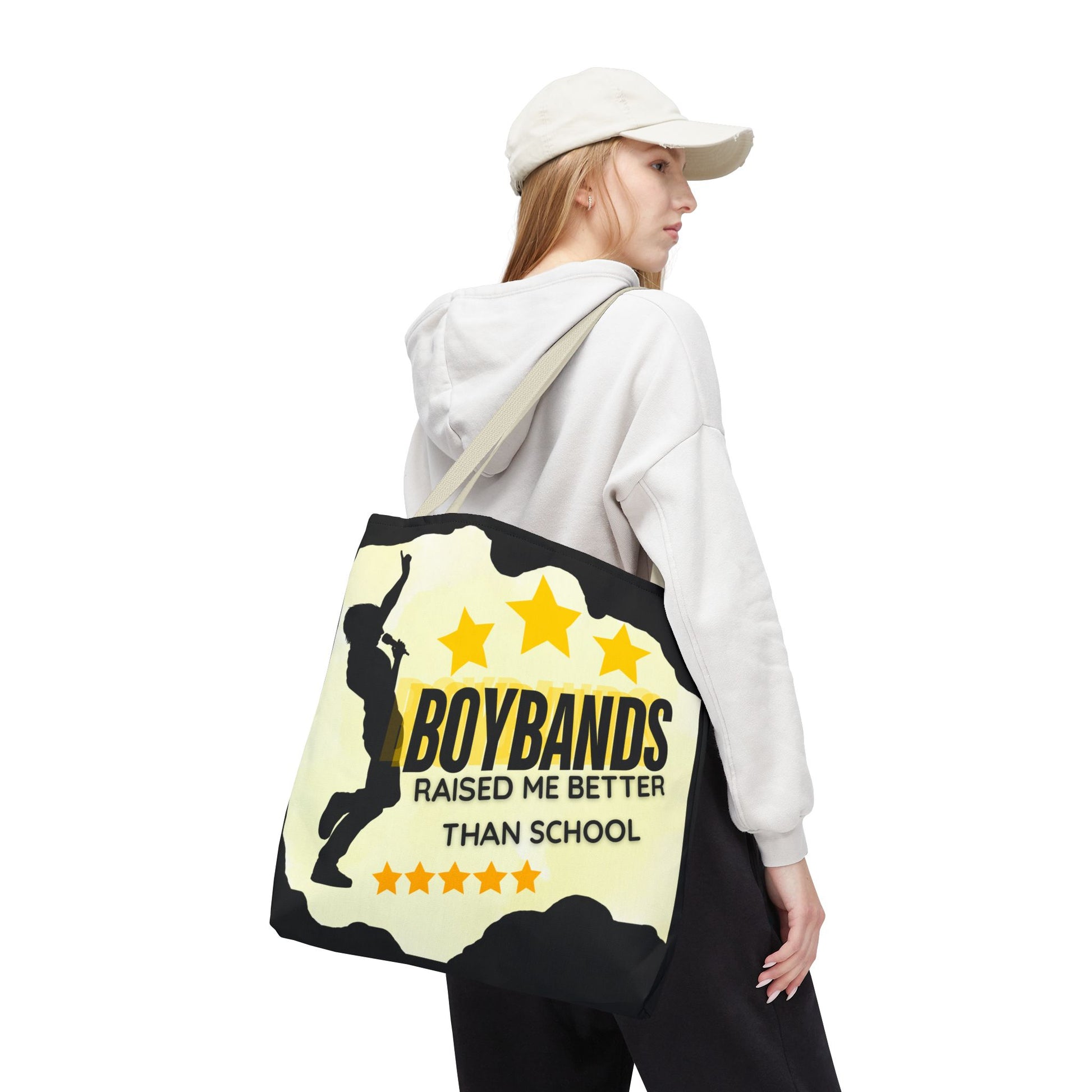 Boybands Raised Me Better Than School – Retro Music Tote – Pop Music Tote Bag – Nostalgic Music Tote - Mixtape Hearts