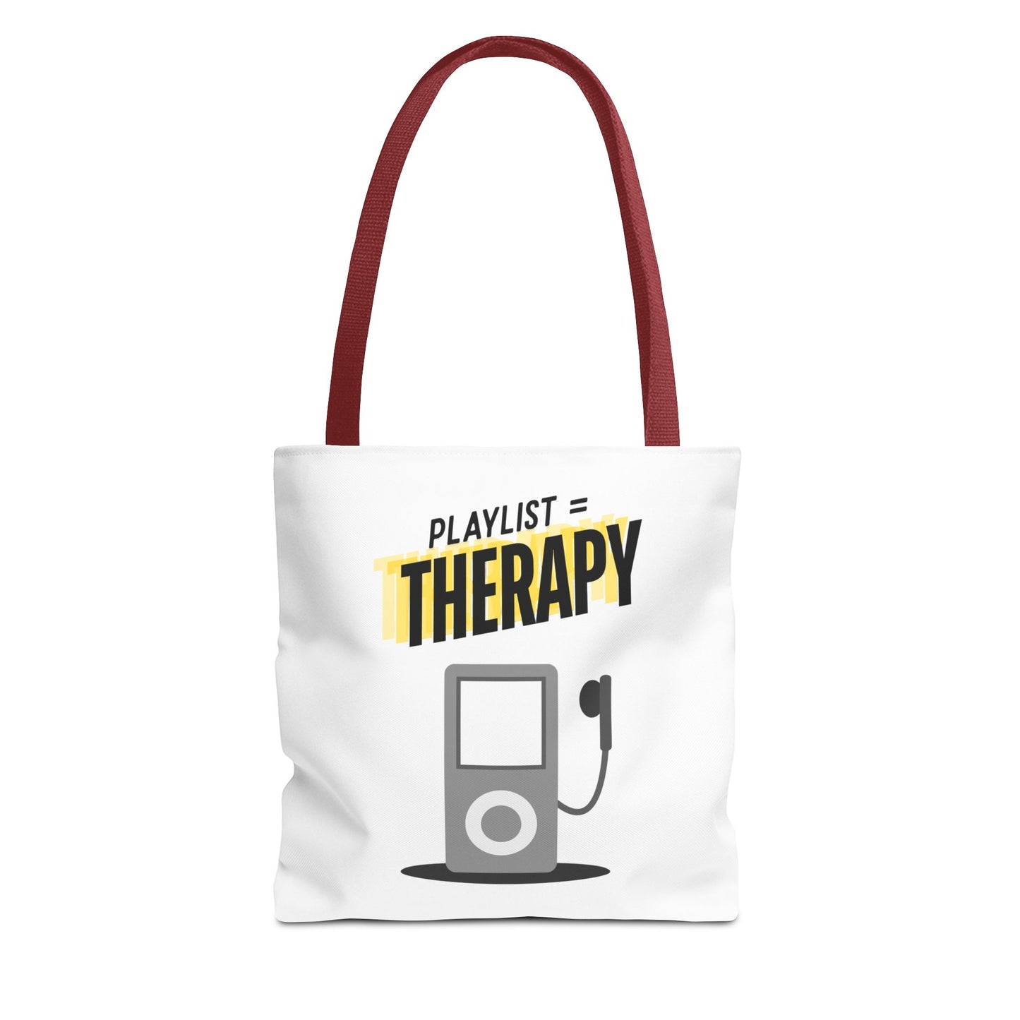 Playlist = Therapy Tote Bag – Nostalgic Music Tote, Cute Tote, Gift for Fangirls, Fan Merchandise, Artsy Bag, AOP Design - Mixtape Hearts