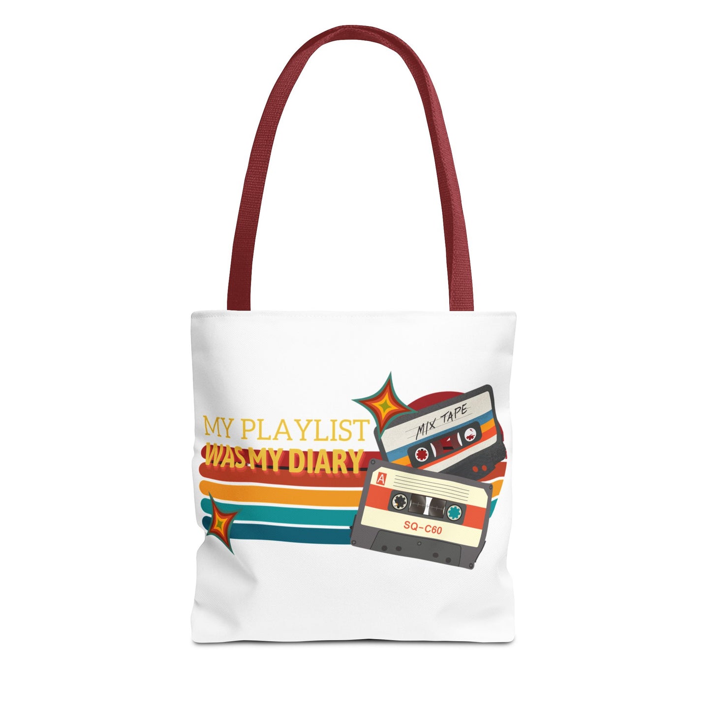 My Playlist Was My Diary – Emotional Era Tote Bag - AOP, Fun and Stylish, Perfect for Music Lovers, Gift for Friends, Everyday Use, Beach Bag, Eco-Friendly - Mixtape Hearts
