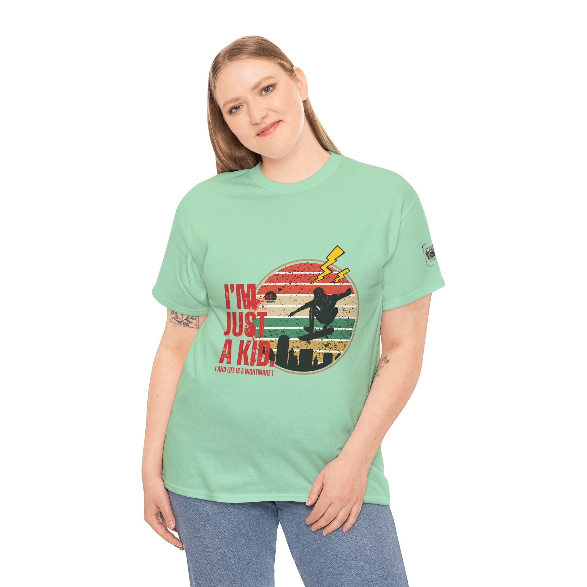 I’m Just a Kid T-Shirt – 2000s Pop Punk Graphic Tee Inspired by Simple Plan, Unisex Cotton T-Shirt, Gift for Young Explorers, Playful Design for All Ages - Mixtape Hearts