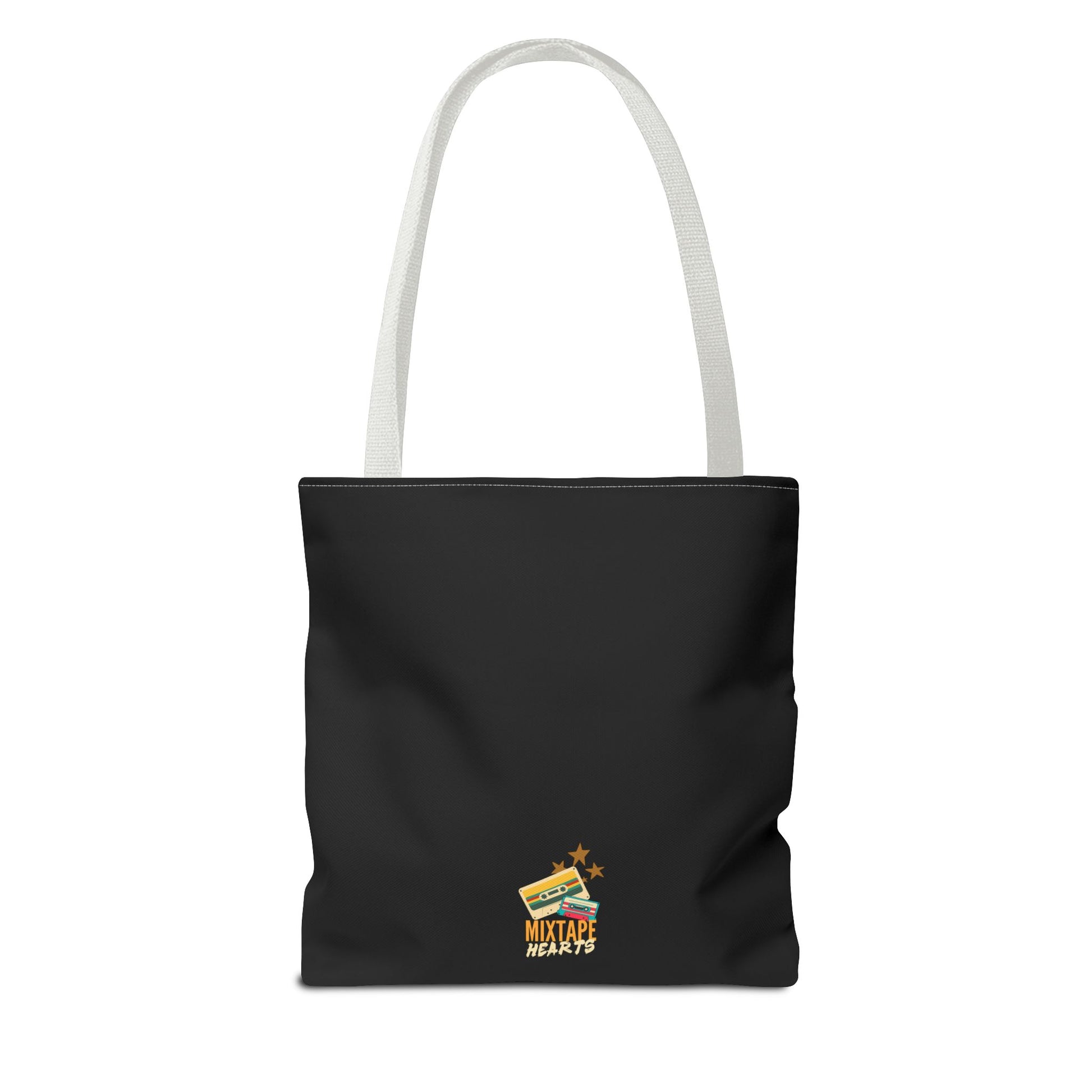 Raised on Boybands & Burnt CDs Tote Bag – Nostalgic Music Tote, Cute Tote, Gift for Fangirls, Fan Merchandise, Artsy Bag, AOP Design - Mixtape Hearts