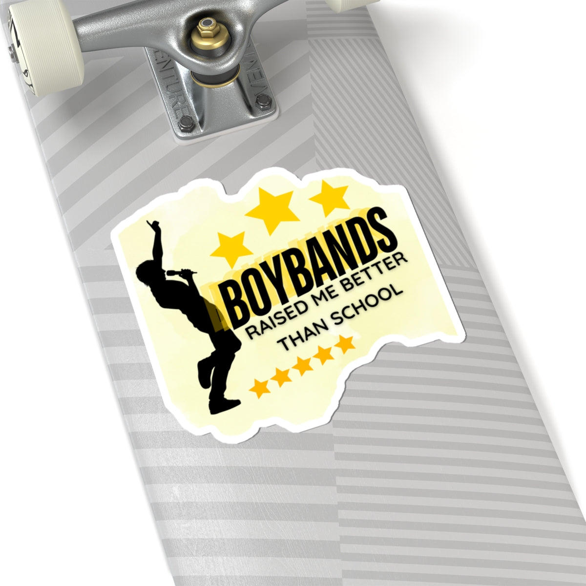 Boybands Raised Me Better Than School – Vinyl Kiss-Cut Sticker, Cute Stickers for Music Lovers, Sticker for Laptops, Fun Gifts for Fans, Customizable Decor - Mixtape Hearts