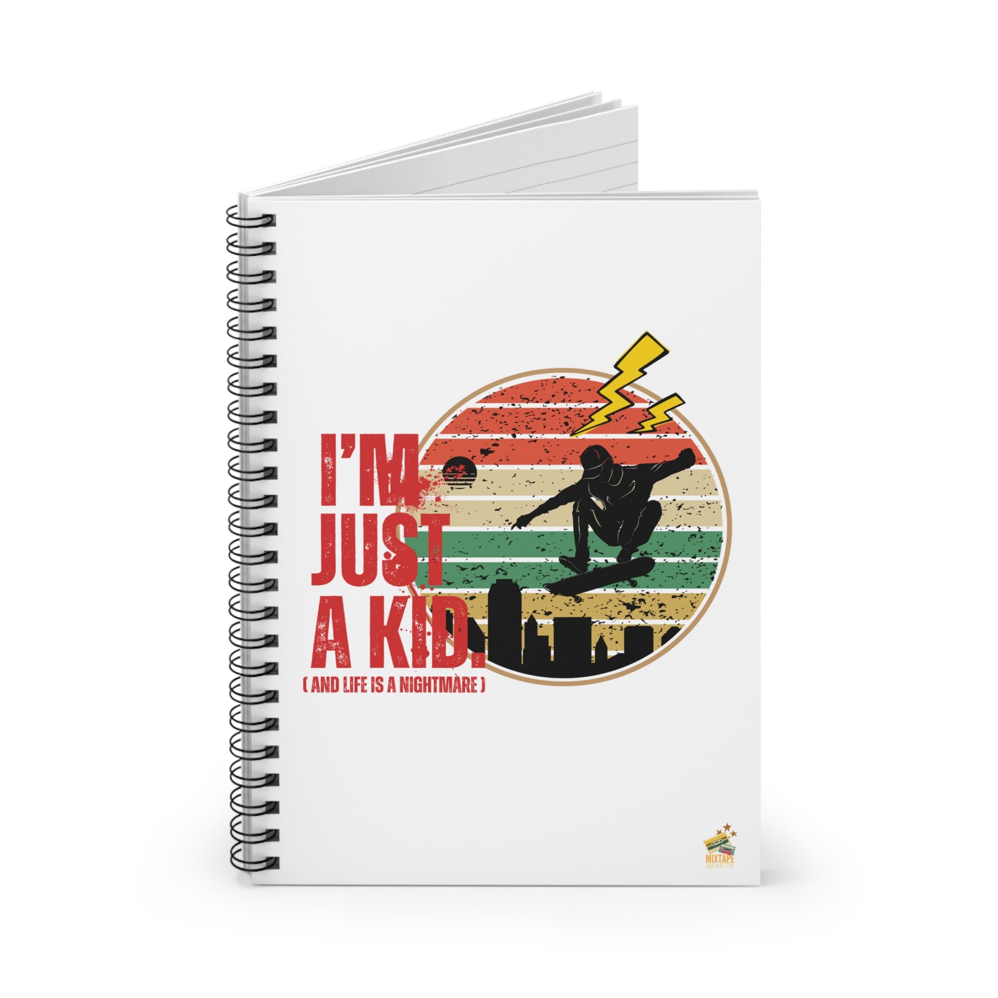 “I’m Just a Kid” and This Is My Spiral of Thoughts - Fun Writing Journal, Sketchbook for Teens, Gift for Kids, School, Back to School, Birthday - Mixtape Hearts