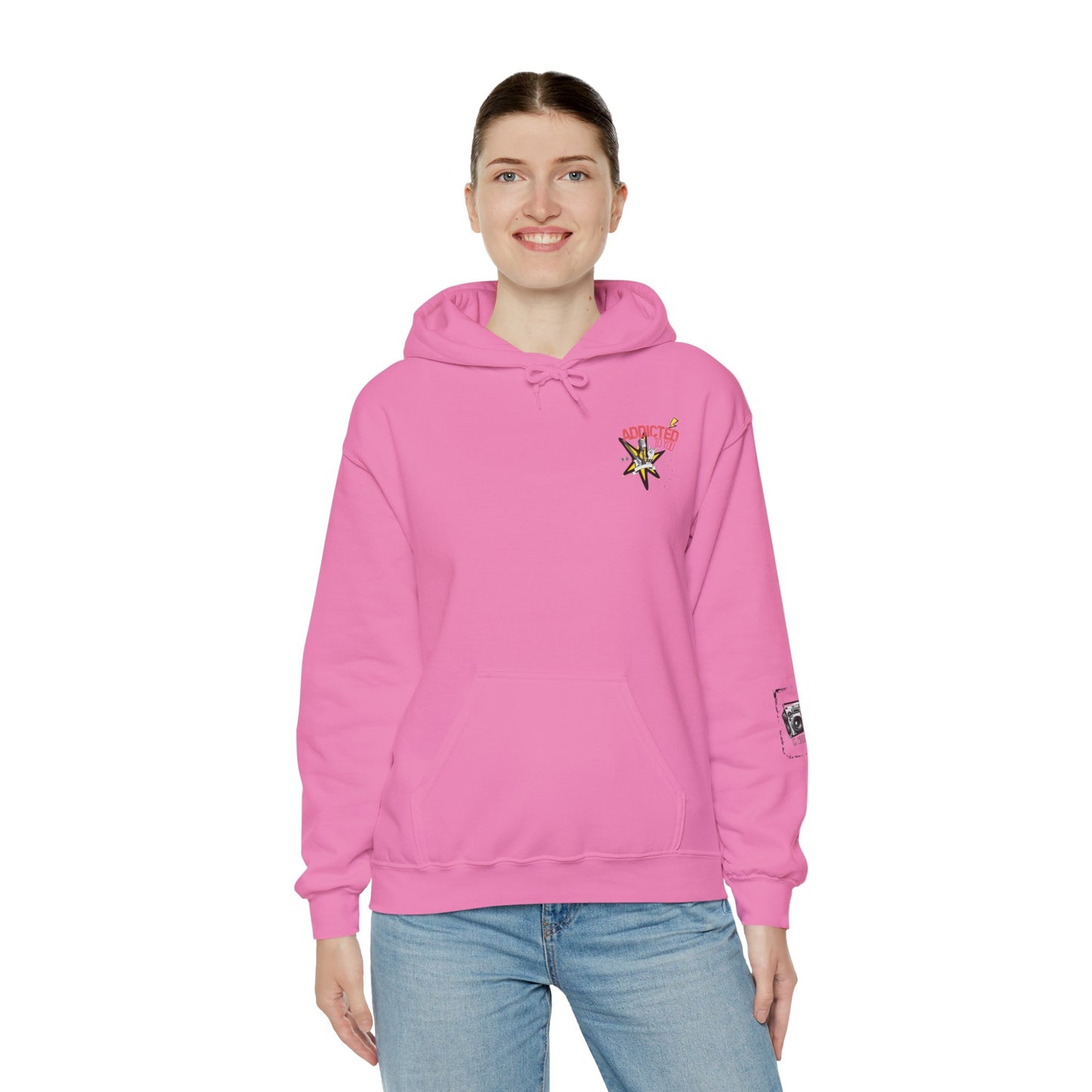 "Addicted to You" – Hoodie for the Lovesick & Lyrical - Addicted to You, Cute Gift for Her, Stylish Streetwear, Cozy Layering Piece, Unique Graphic Hoodie - Mixtape Hearts