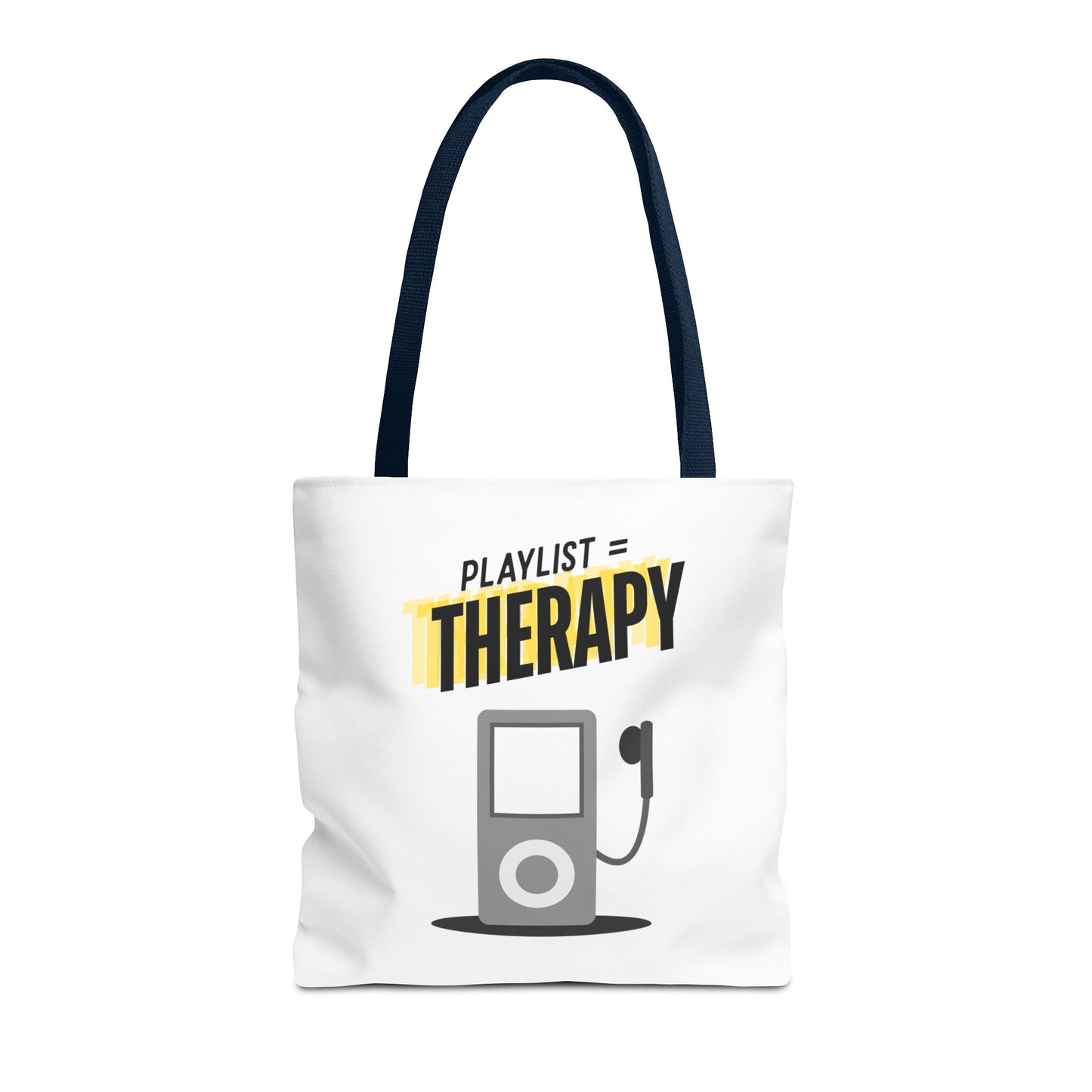 Playlist = Therapy Tote Bag – Nostalgic Music Tote, Cute Tote, Gift for Fangirls, Fan Merchandise, Artsy Bag, AOP Design - Mixtape Hearts