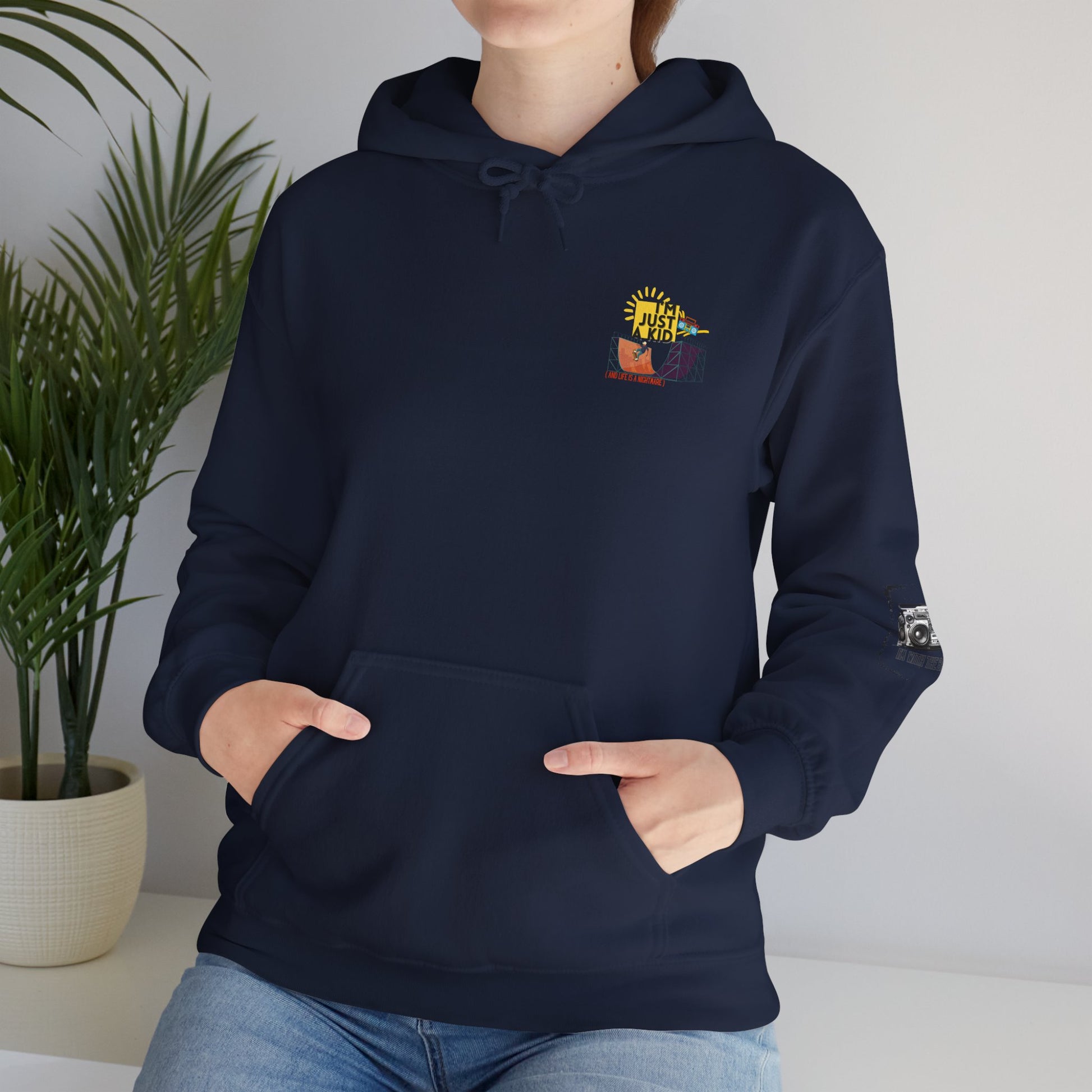 "I’m Just a Kid" Oversized Pop Punk Hoodie - Unisex Heavy Blend™ | Fun Graphic Sweatshirt, Youth Streetwear, Gifts for Boys & Girls, Birthday, Everyday Wear - Mixtape Hearts