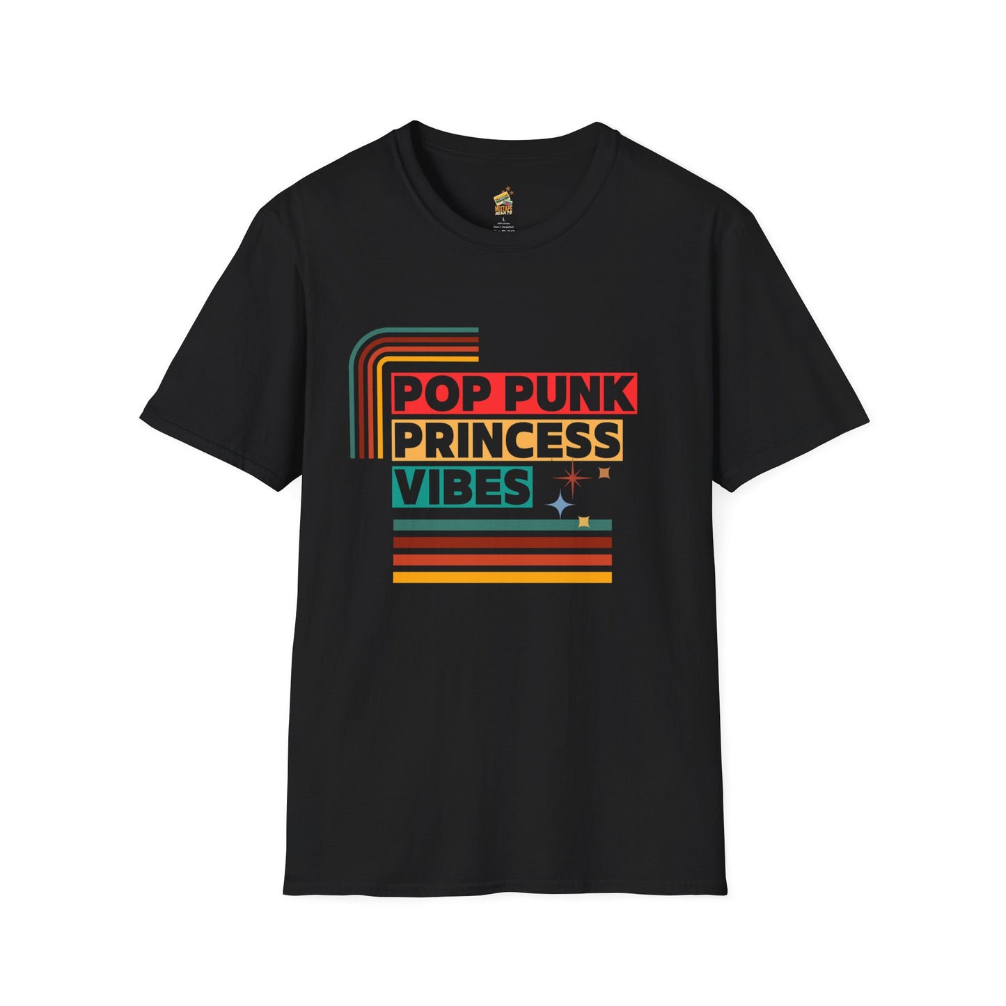 Pop Punk Princess Vibes – Graphic Tee for Alt Girls– Emotional Nostalgia T-Shirt – 90s Nostalgia Unisex Tee| Gift for Walkman Fans, Vintage Style Tee, Casual Wear, Concert Outfit, Unisex Apparel - Mixtape Hearts