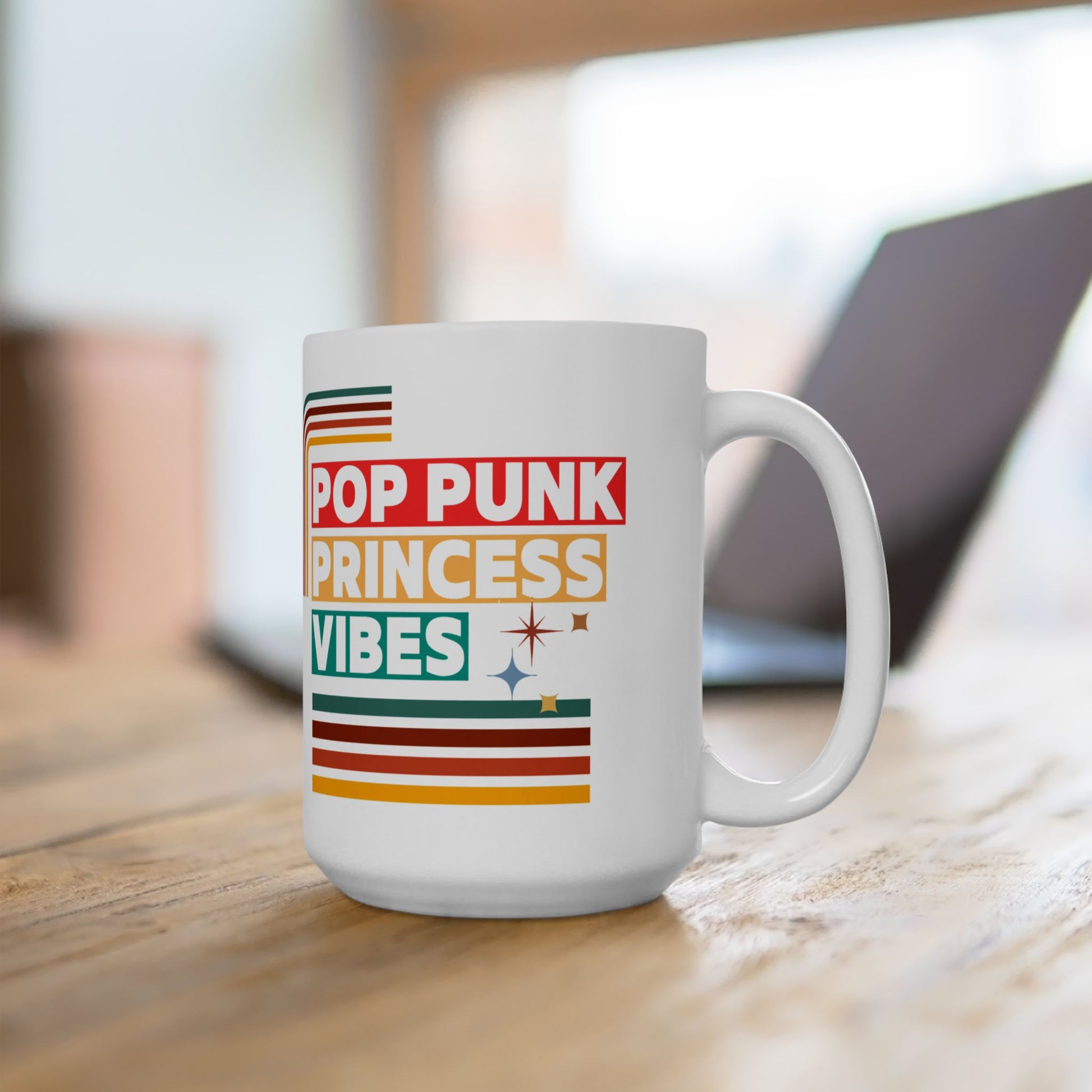 Pop Punk Princess Vibes – Y2K Scene Girl Mug– Retro Music Lover Mug – Nostalgic Fangirl Mug– Vintage 90s Coffee Mug - Fun Coffee Cup for Moms, Gifts for Mother's Day, Personalized Drinkware, Funny Mama Mug, Everyday Use - Mixtape Hearts