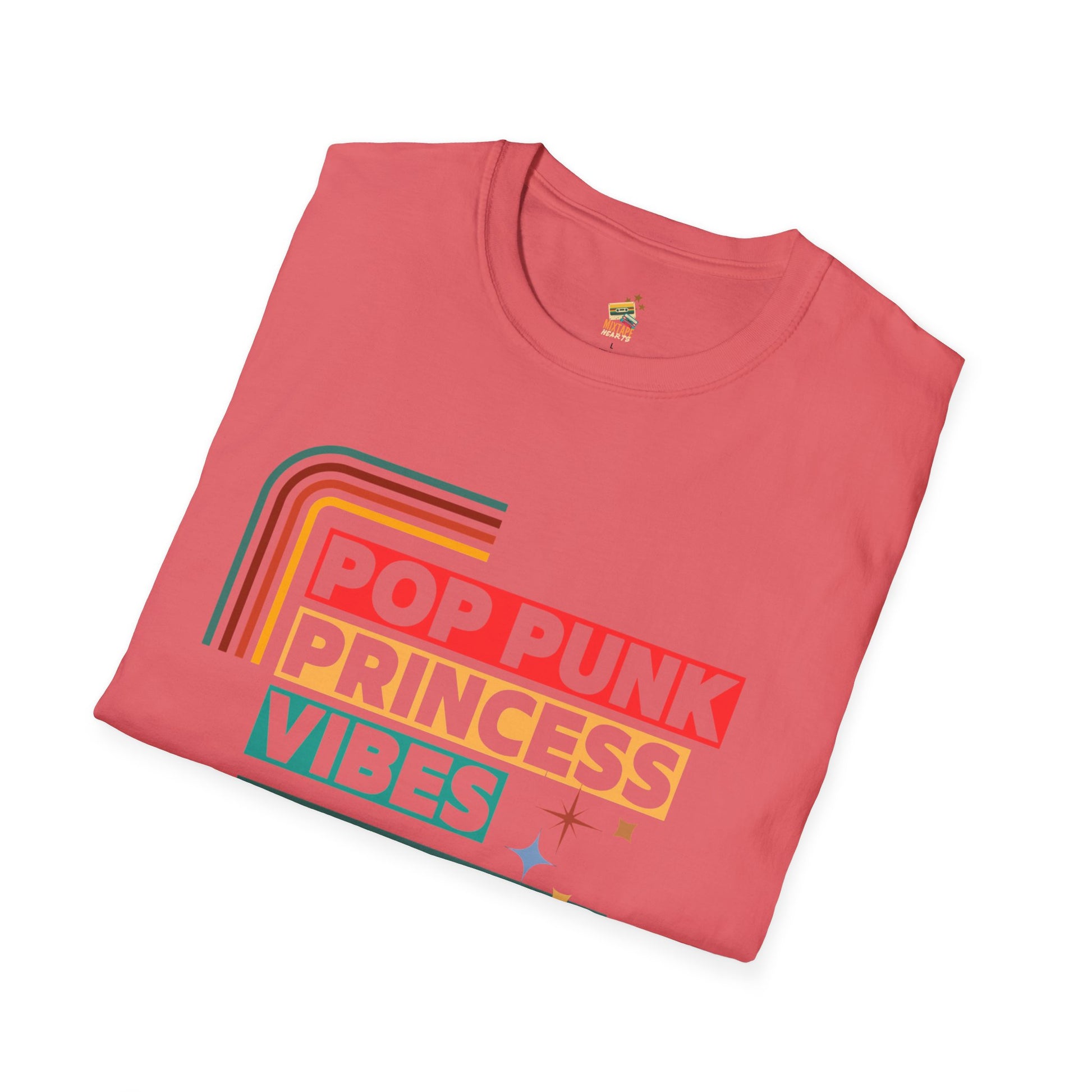 Pop Punk Princess Vibes – Graphic Tee for Alt Girls– Emotional Nostalgia T-Shirt – 90s Nostalgia Unisex Tee| Gift for Walkman Fans, Vintage Style Tee, Casual Wear, Concert Outfit, Unisex Apparel - Mixtape Hearts