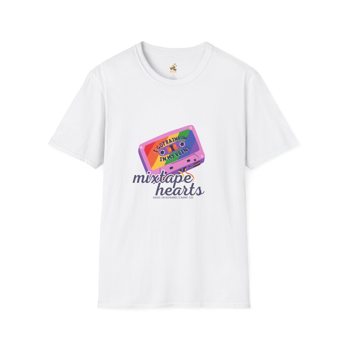 Raised on Boybands & Burnt CDs – Unisex T-Shirt– 90s Nostalgia Unisex Tee| Gift for Walkman Fans, Vintage Style Tee, Casual Wear, Concert Outfit, Unisex Apparel - Mixtape Hearts