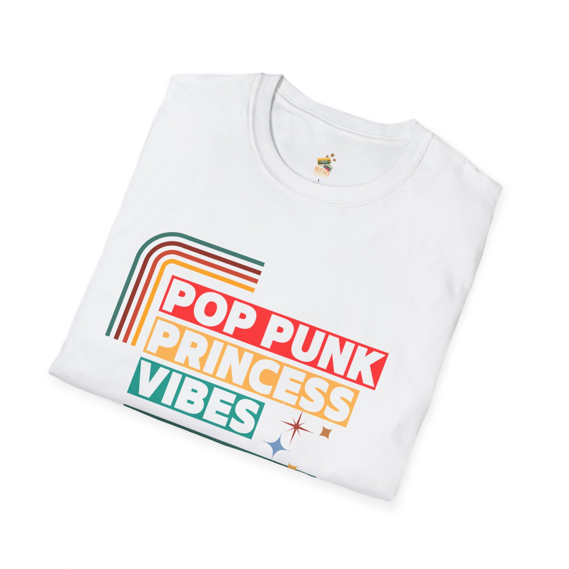 Pop Punk Princess Vibes – Graphic Tee for Alt Girls– Emotional Nostalgia T-Shirt – 90s Nostalgia Unisex Tee| Gift for Walkman Fans, Vintage Style Tee, Casual Wear, Concert Outfit, Unisex Apparel - Mixtape Hearts