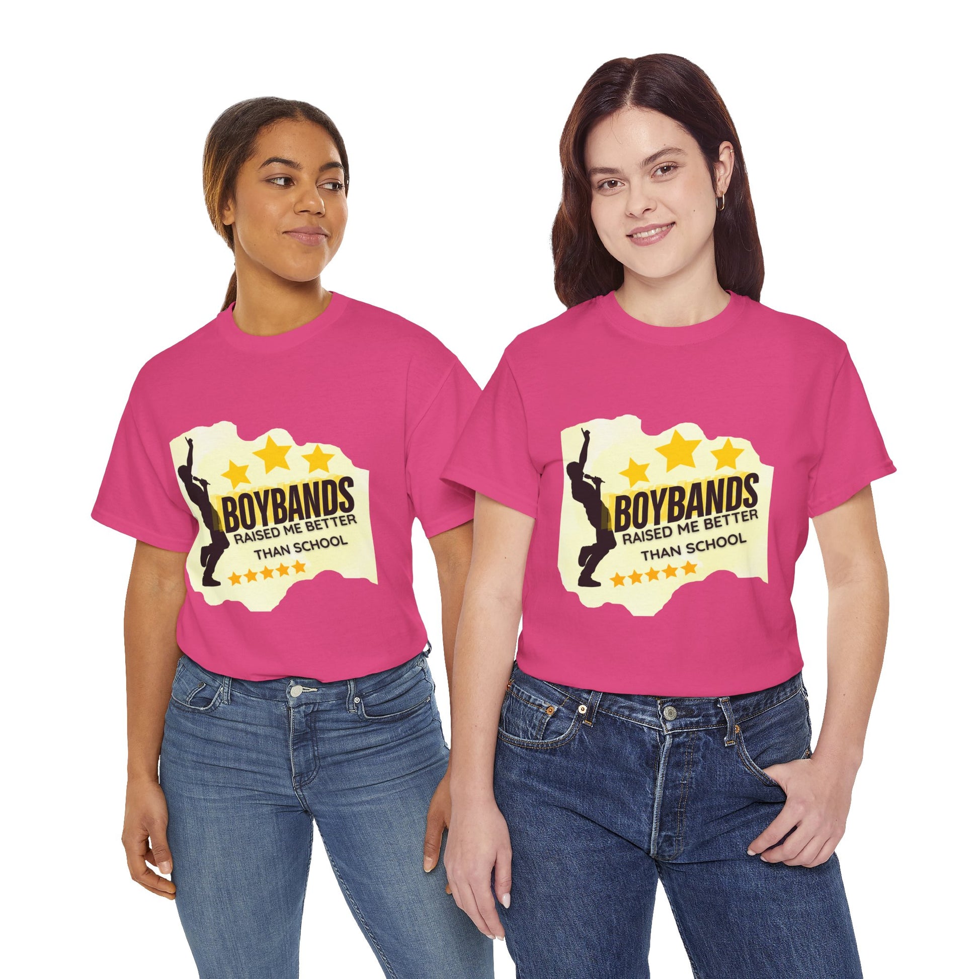 Boybands Raised Me Better Than School – Retro Fan Tee – Retro Pop Music Tee, Casual Tee, Graphic T-Shirt, Gift for Fans, Summer Wear, Everyday Comfort - Mixtape Hearts