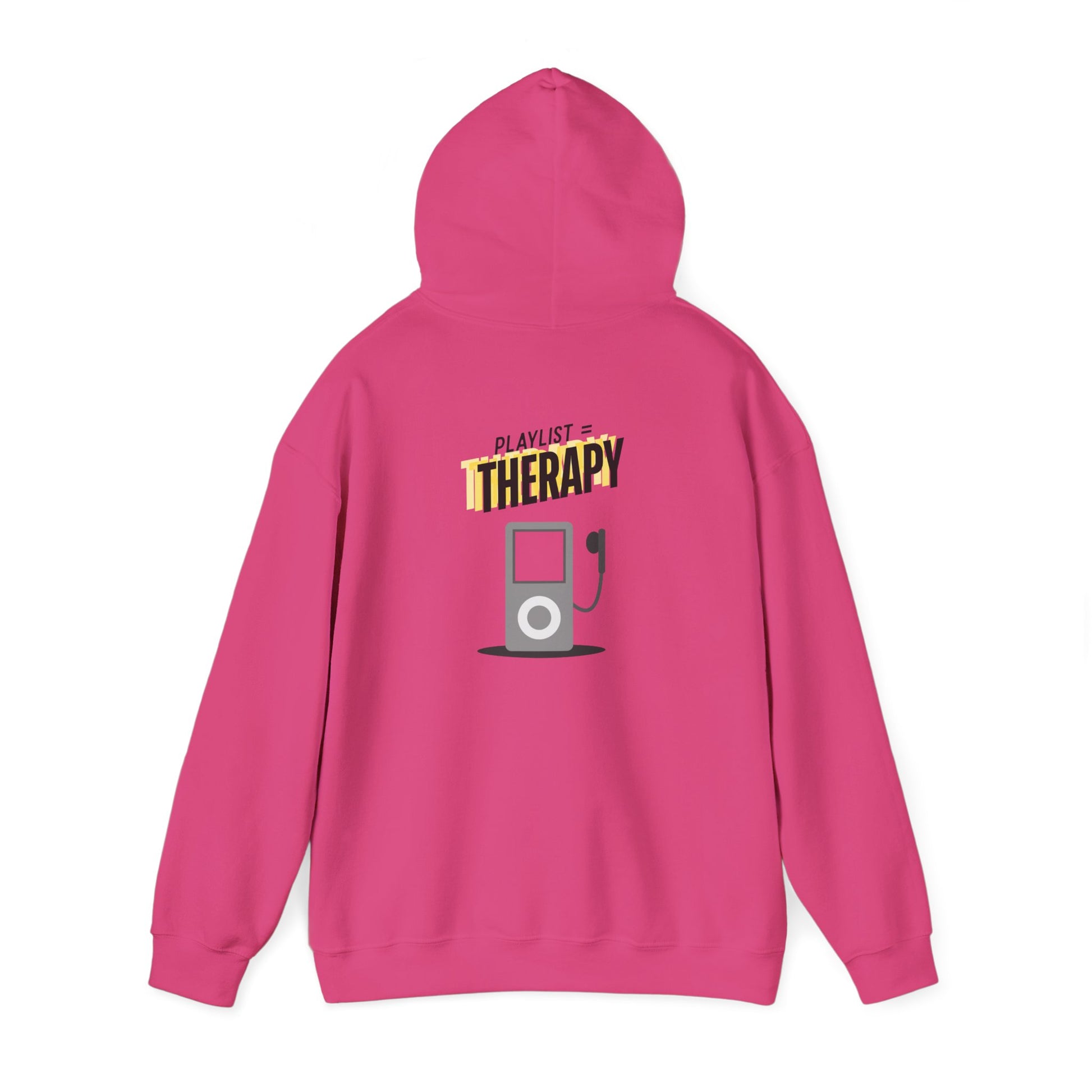 Playlist = Therapy – Cozy Hoodie – Cozy Throwback Hoodie – Cozy Retro Hoodie – Stylish Streetwear, Cozy Layering Piece, Unique Graphic Hoodie - Mixtape Hearts