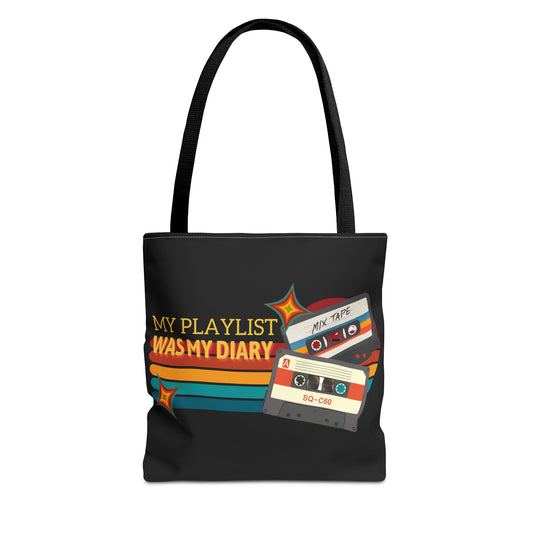 My Playlist Was My Diary – Emotional Era Tote Bag– Retro Music Tote – Pop Music Tote Bag – Nostalgic Music Tote