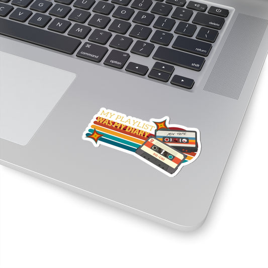 My Playlist Was My Diary – Emo Pop Nostalgia Sticker– Retro 90s Music Sticker, Retro Music Stickers, Laptop Decor, Gift for Music Lovers, Trendy Stickers, Fun Gift Ideas - Mixtape Hearts