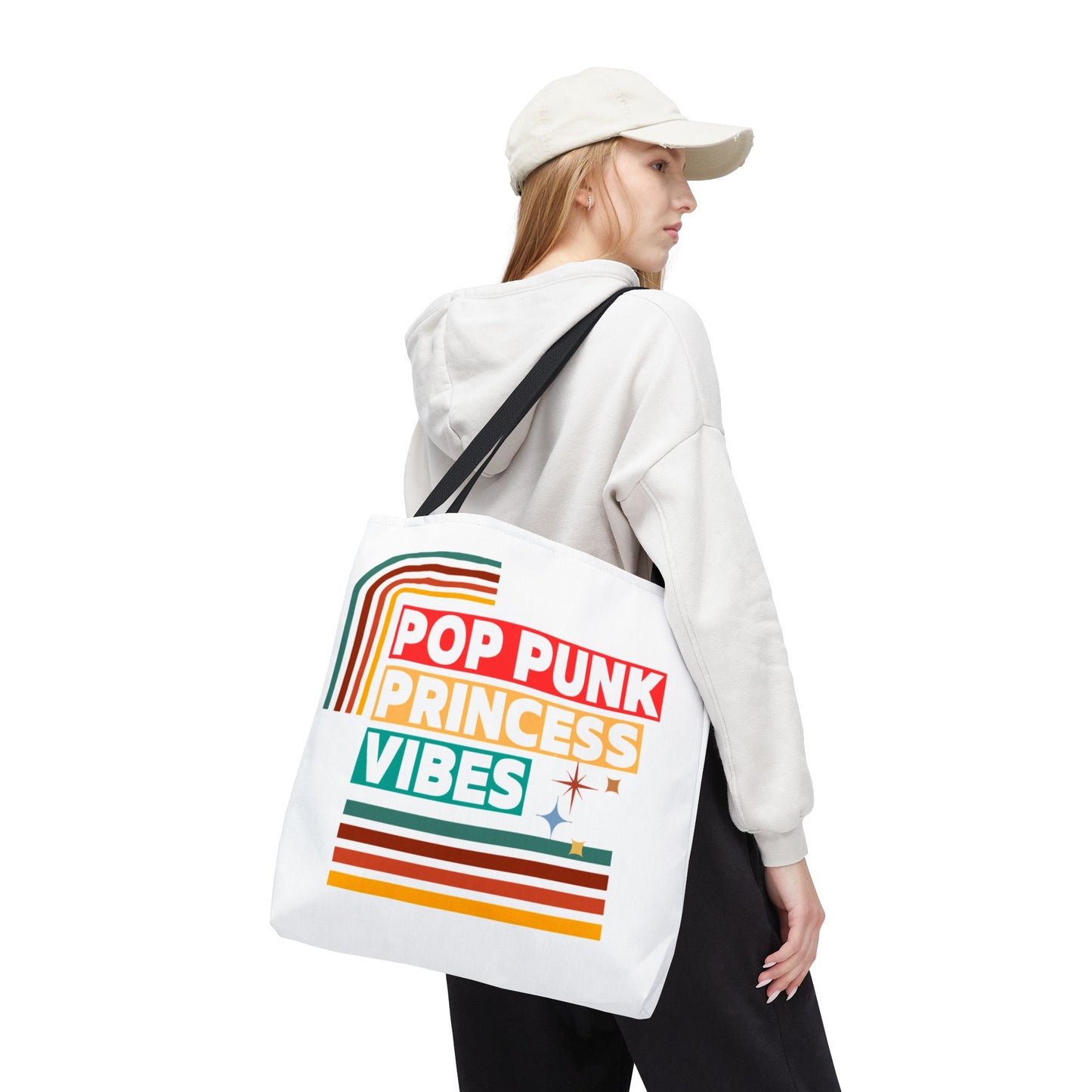 Pop Punk Princess Vibes – Loud & Cute Tote Bag– Emotional Era Tote Bag - AOP, Fun and Stylish, Perfect for Music Lovers, Gift for Friends, Everyday Use, Beach Bag, Eco-Friendly - Mixtape Hearts