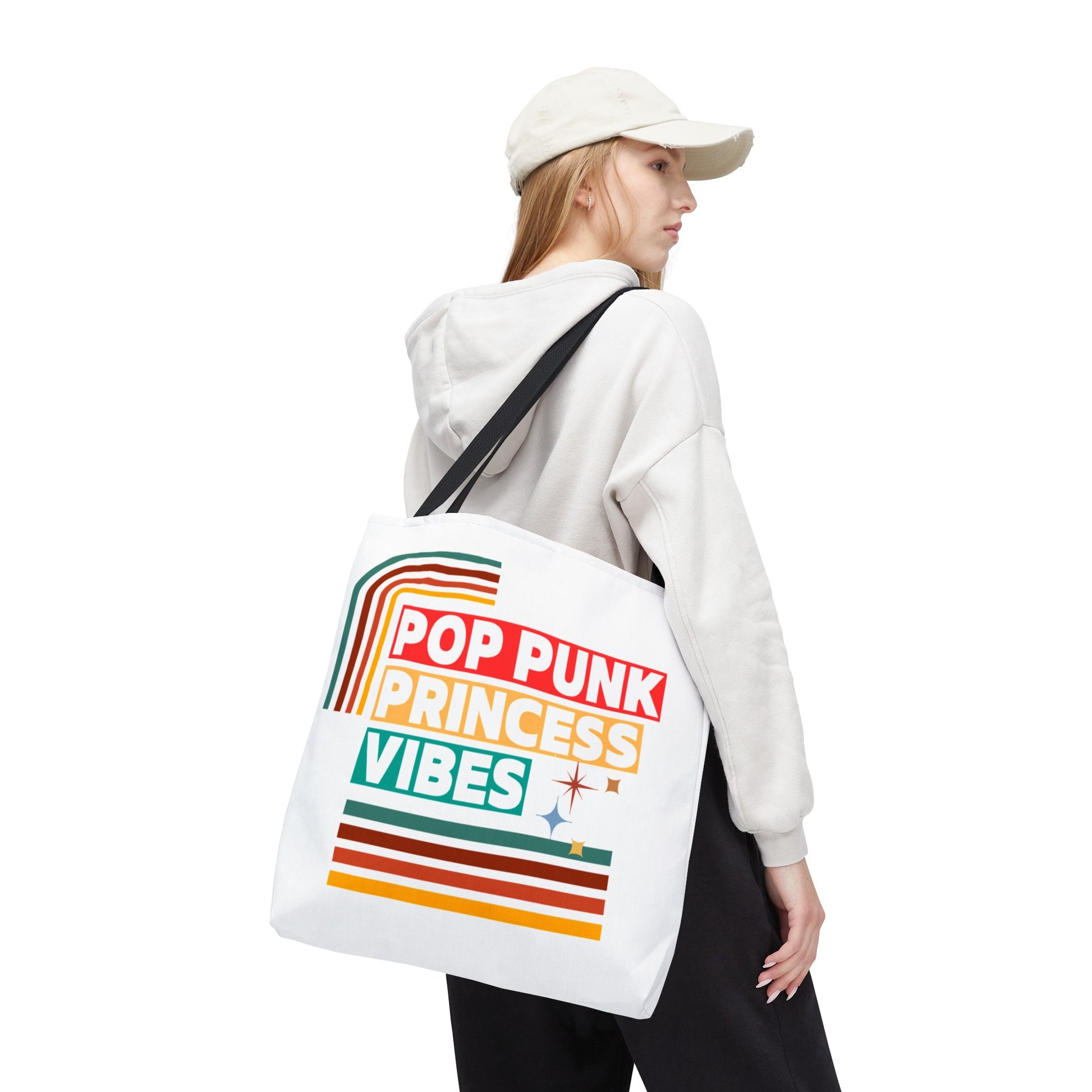 Pop Punk Princess Vibes – Loud & Cute Tote Bag– Emotional Era Tote Bag - AOP, Fun and Stylish, Perfect for Music Lovers, Gift for Friends, Everyday Use, Beach Bag, Eco-Friendly - Mixtape Hearts