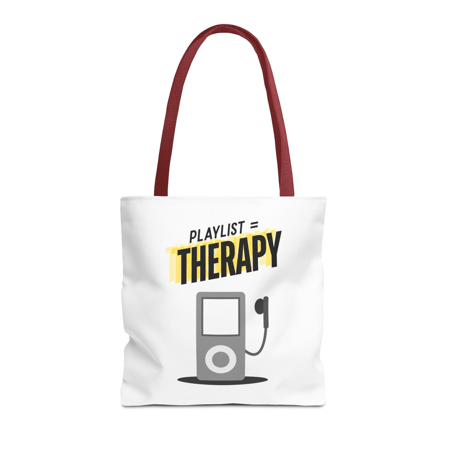 Playlist = Therapy Tote Bag – Nostalgic Music Tote, Cute Tote, Gift for Fangirls, Fan Merchandise, Artsy Bag, AOP Design - Mixtape Hearts