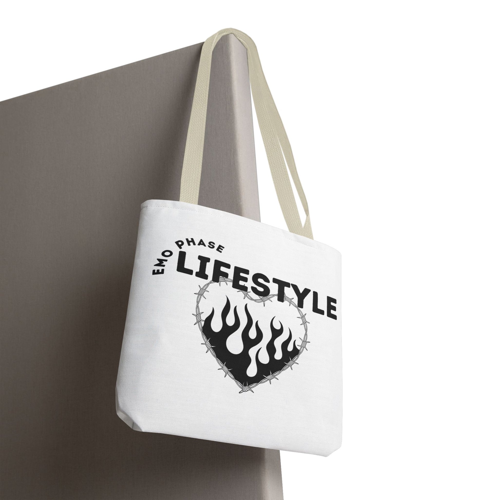 Emo Phase Lifestyle – Emotional Era Tote Bag - AOP, Fun and Stylish, Perfect for Music Lovers, Gift for Friends, Everyday Use, Beach Bag, Eco-Friendly - Mixtape Hearts