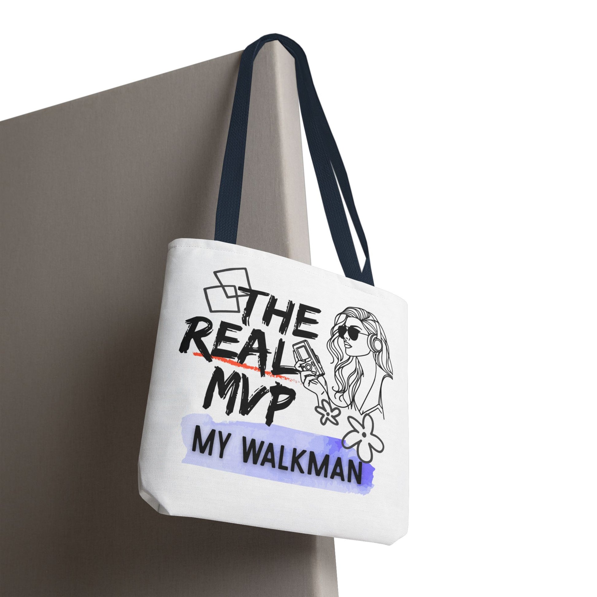 The Real MVP: My Walkman – Cassette Era Tote Bag - AOP, Fun and Stylish, Perfect for Music Lovers, Gift for Friends, Everyday Use, Beach Bag, Eco-Friendly - Mixtape Hearts