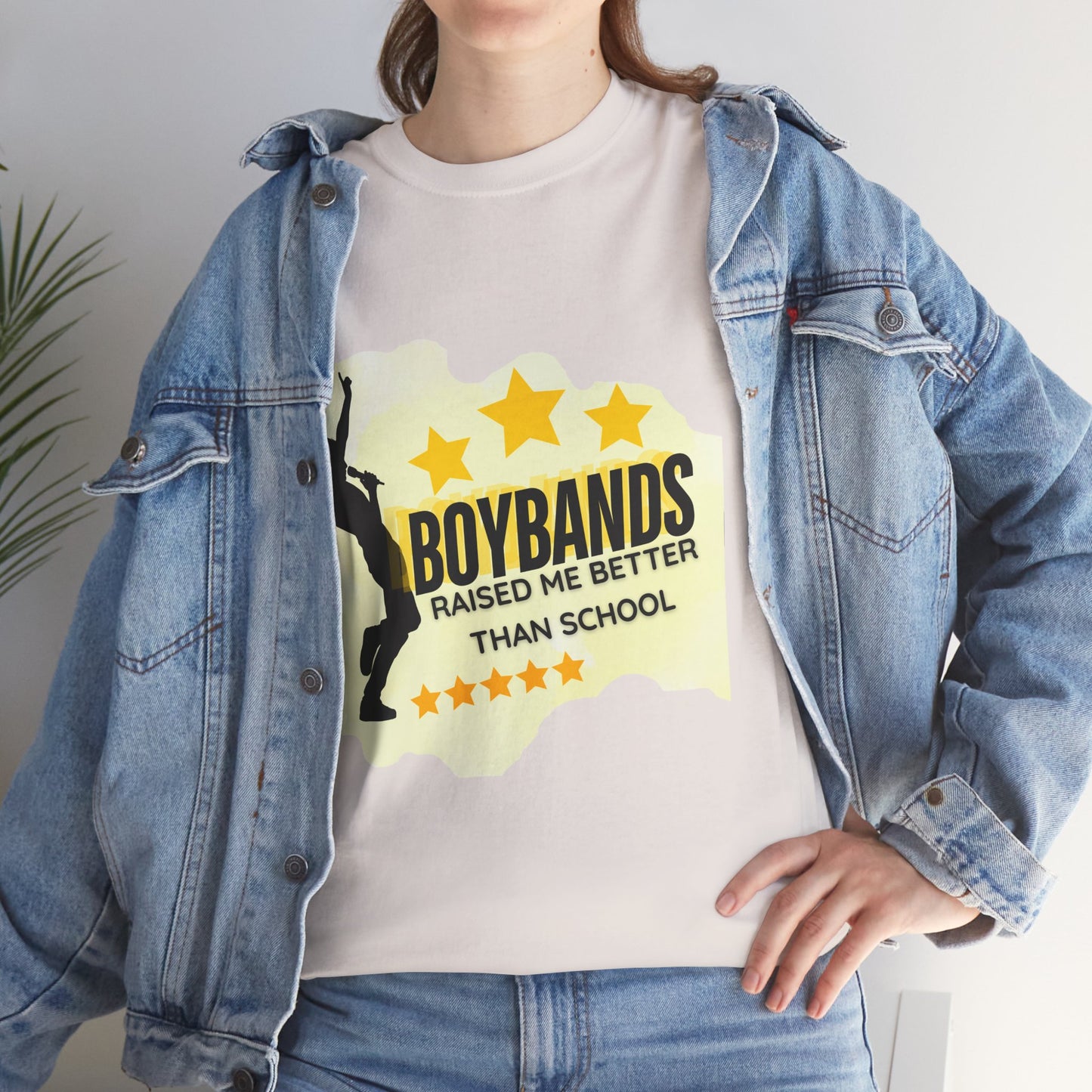 Boybands Raised Me Better Than School – Retro Fan Tee – Retro Pop Music Tee, Casual Tee, Graphic T-Shirt, Gift for Fans, Summer Wear, Everyday Comfort - Mixtape Hearts