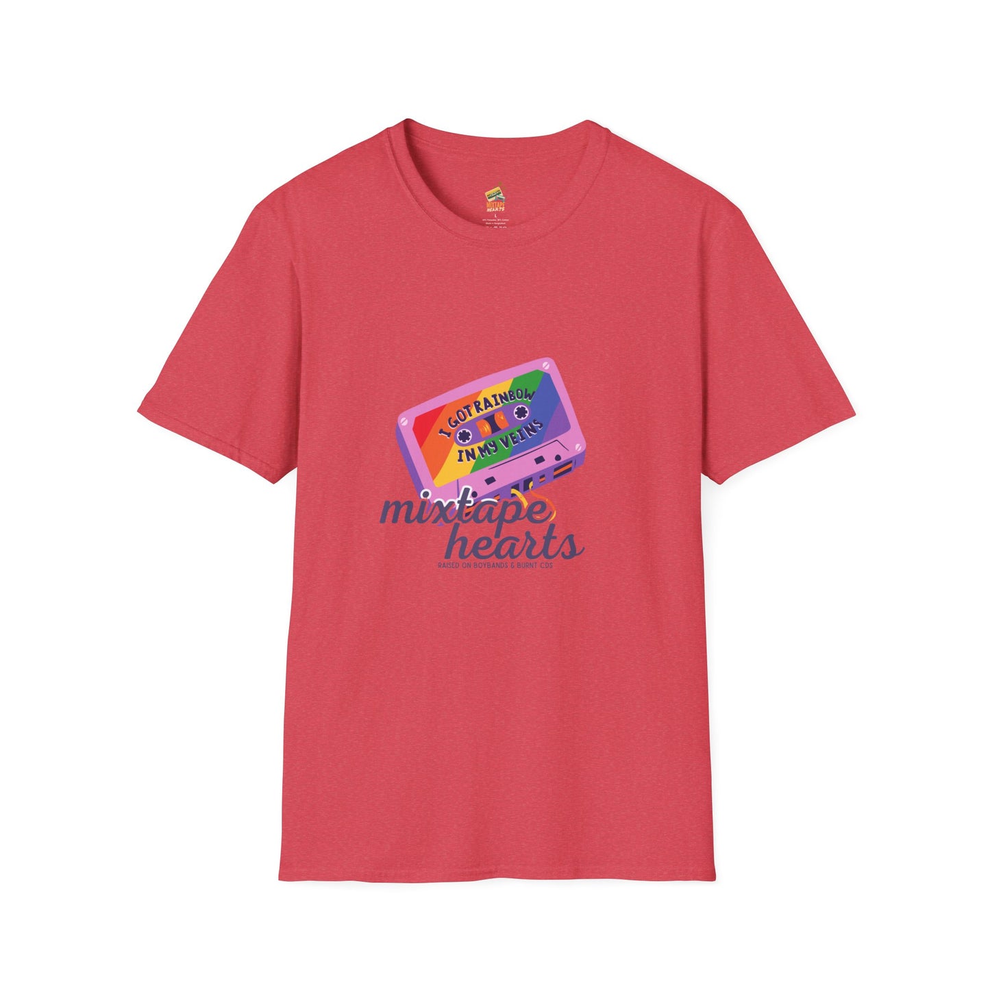 Raised on Boybands & Burnt CDs – Unisex T-Shirt– 90s Nostalgia Unisex Tee| Gift for Walkman Fans, Vintage Style Tee, Casual Wear, Concert Outfit, Unisex Apparel - Mixtape Hearts
