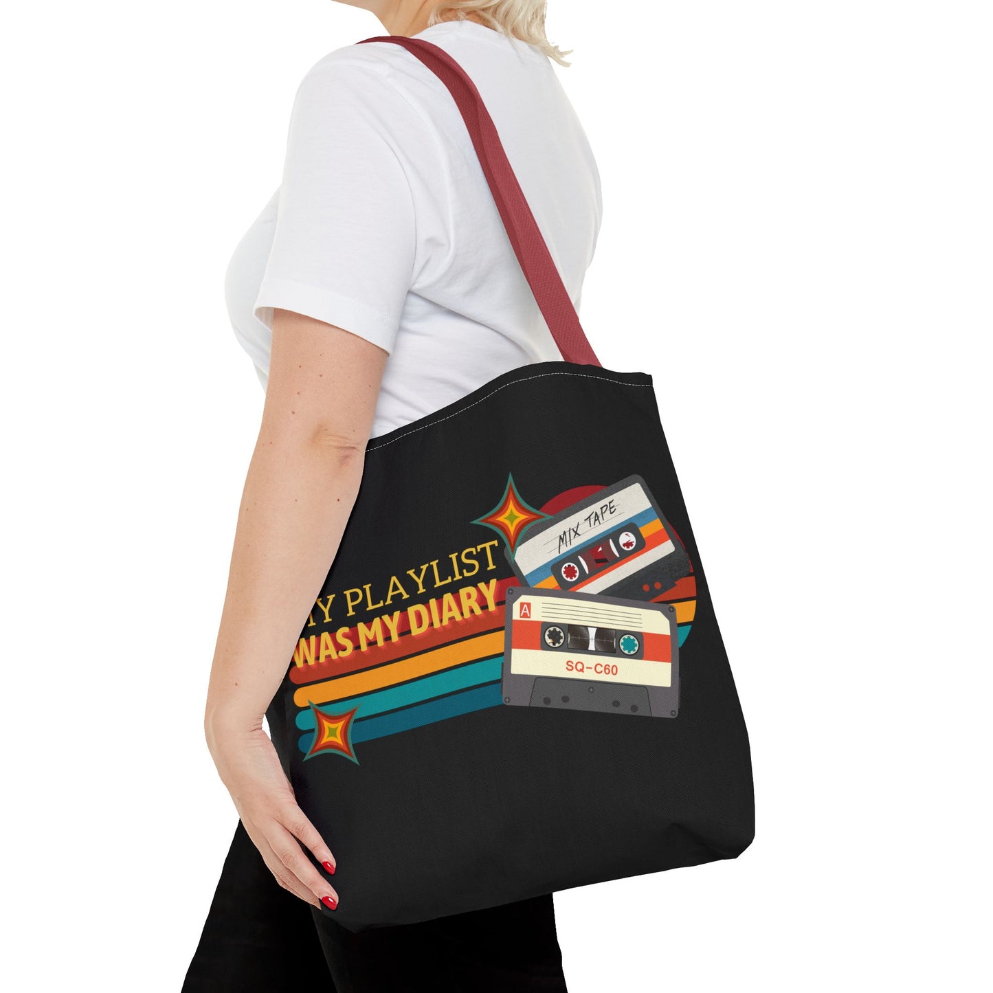 My Playlist Was My Diary – Emotional Era Tote Bag– Retro Music Tote – Pop Music Tote Bag – Nostalgic Music Tote