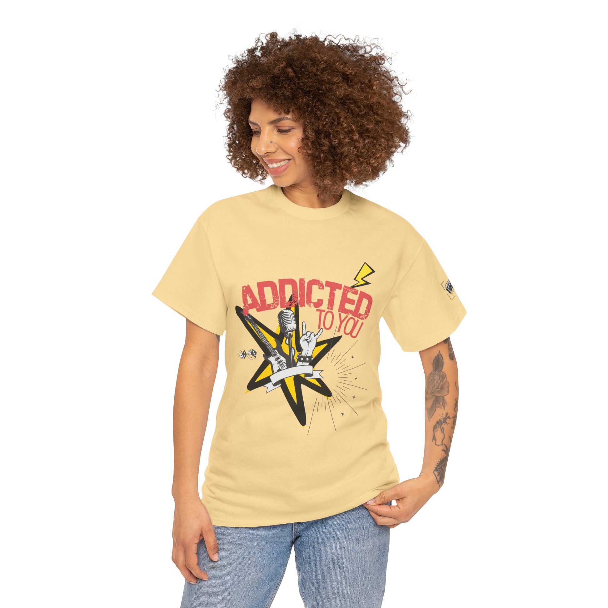 "Addicted to You" – Sad Songs & Soft Cotton Tee | Casual Graphic Tee, Gift for Music Lovers, Trendy Streetwear, Comfortable Everyday Wear, [...] - Mixtape Hearts