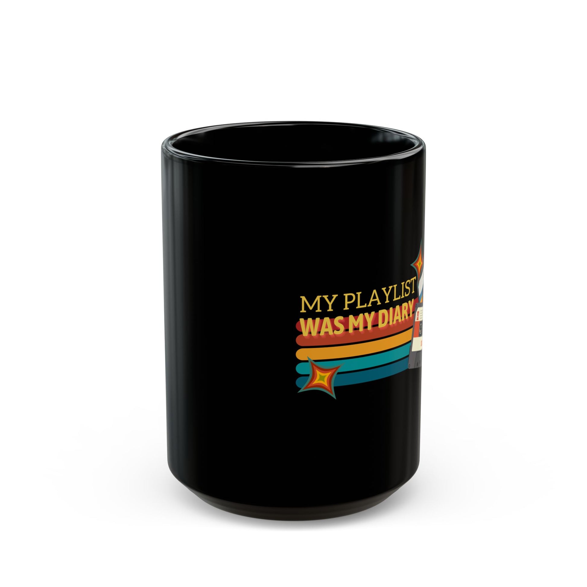 My Playlist Was My Diary – Retro Music Lover Mug- Perfect Gift for Music Lovers, Coffee Enthusiasts, Rock Music Fans, Birthday, Valentine's Day, Home Office Decor - Mixtape Hearts