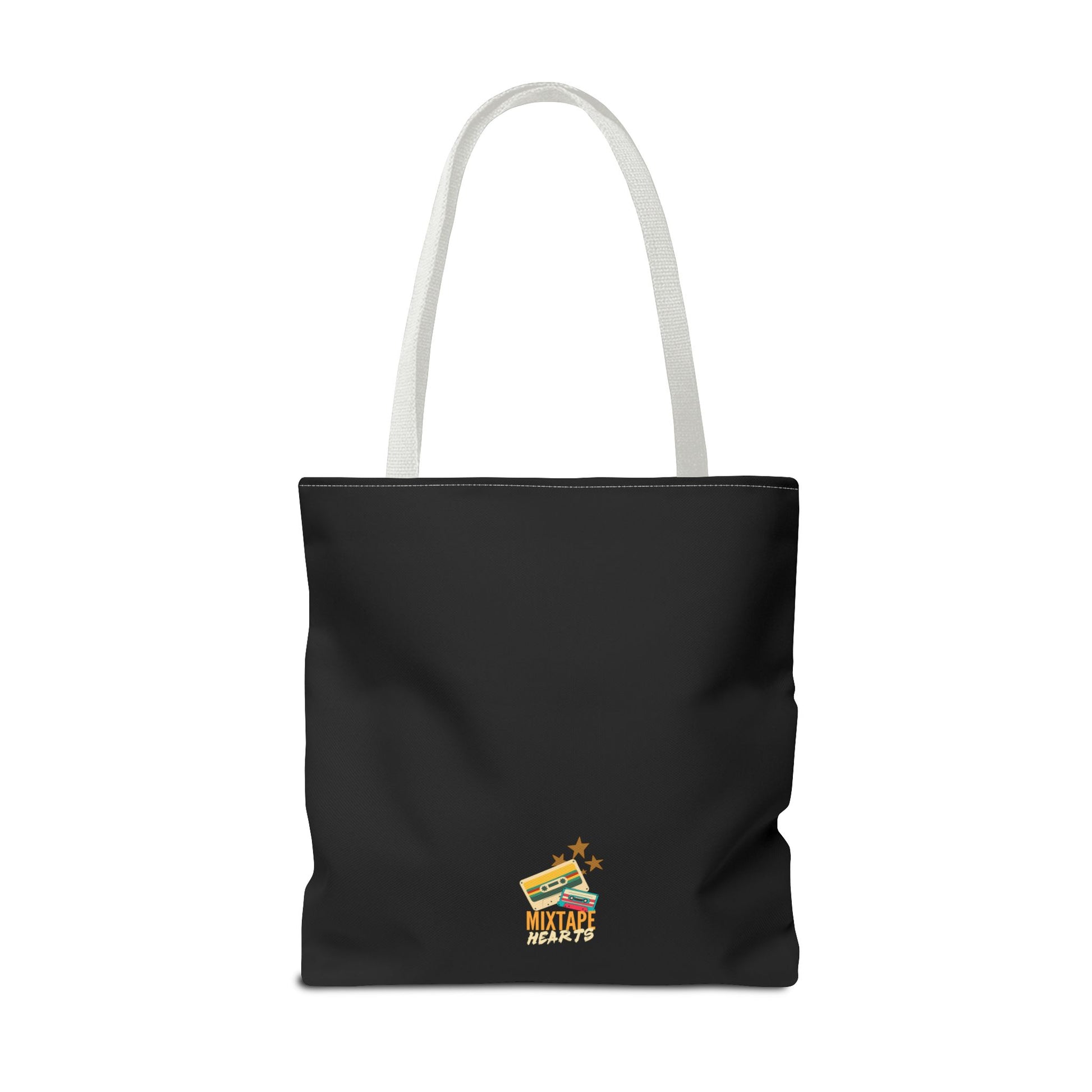 Raised on Boybands & Burnt CDs Tote Bag – Nostalgic Music Tote, Cute Tote, Gift for Fangirls, Fan Merchandise, Artsy Bag, AOP Design - Mixtape Hearts