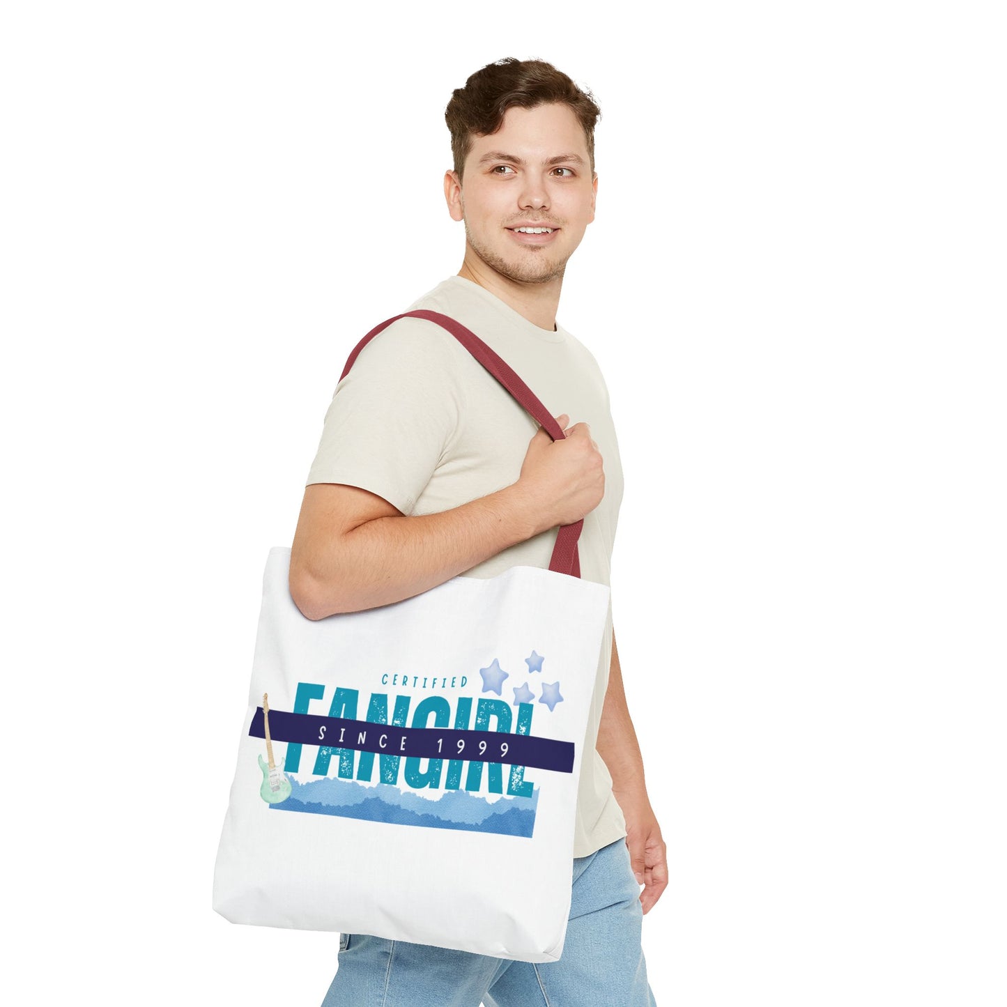 Certified Fangirl Since 1999 – Nostalgic Music Tote, Cute Tote, Gift for Fangirls, Fan Merchandise, Artsy Bag, AOP Design - Mixtape Hearts