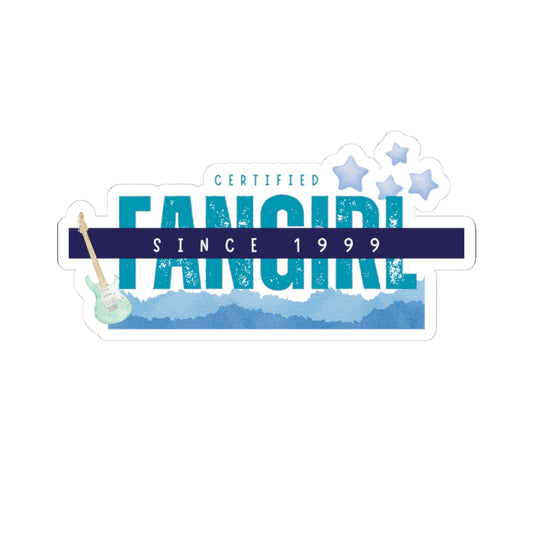 Certified Fangirl Since 1999 – Vinyl Kiss-Cut Sticker, Cute Stickers for Music Lovers, Sticker for Laptops, Fun Gifts for Fans, Customizable Decor - Mixtape Hearts