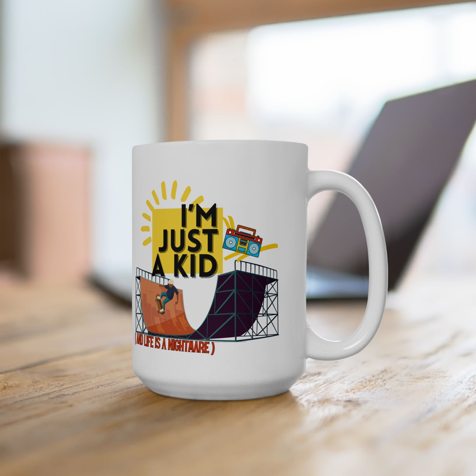 “I’m Just a Kid” Cry-While-Sipping Mug | Fun Coffee Cup for Outdoor Lovers, Perfect for Camping, Birthdays, Gifts, and Summer Fun - Mixtape Hearts