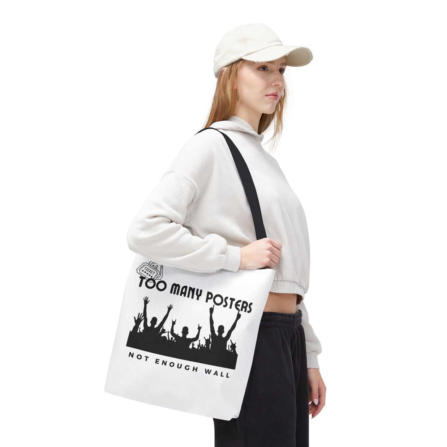 Too Many Posters, Not Enough Wall – Fangirl Era Tote Bag - AOP, Fun and Stylish, Perfect for Music Lovers, Gift for Friends, Everyday Use, Beach Bag, Eco-Friendly - Mixtape Hearts